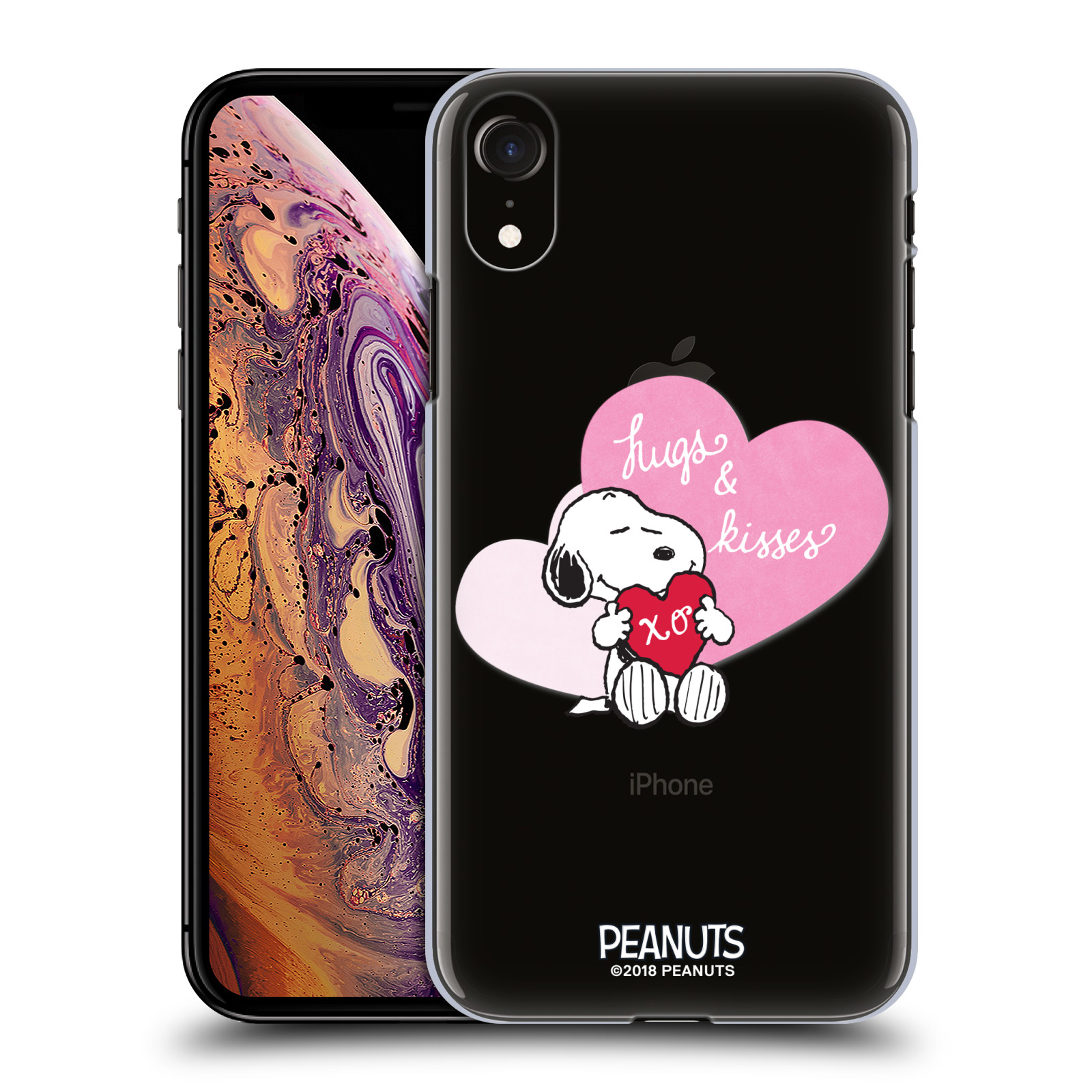 Pouzdro na mobil Apple Iphone XR Oficiální motiv Snoopy pejsek růžové srdíčko