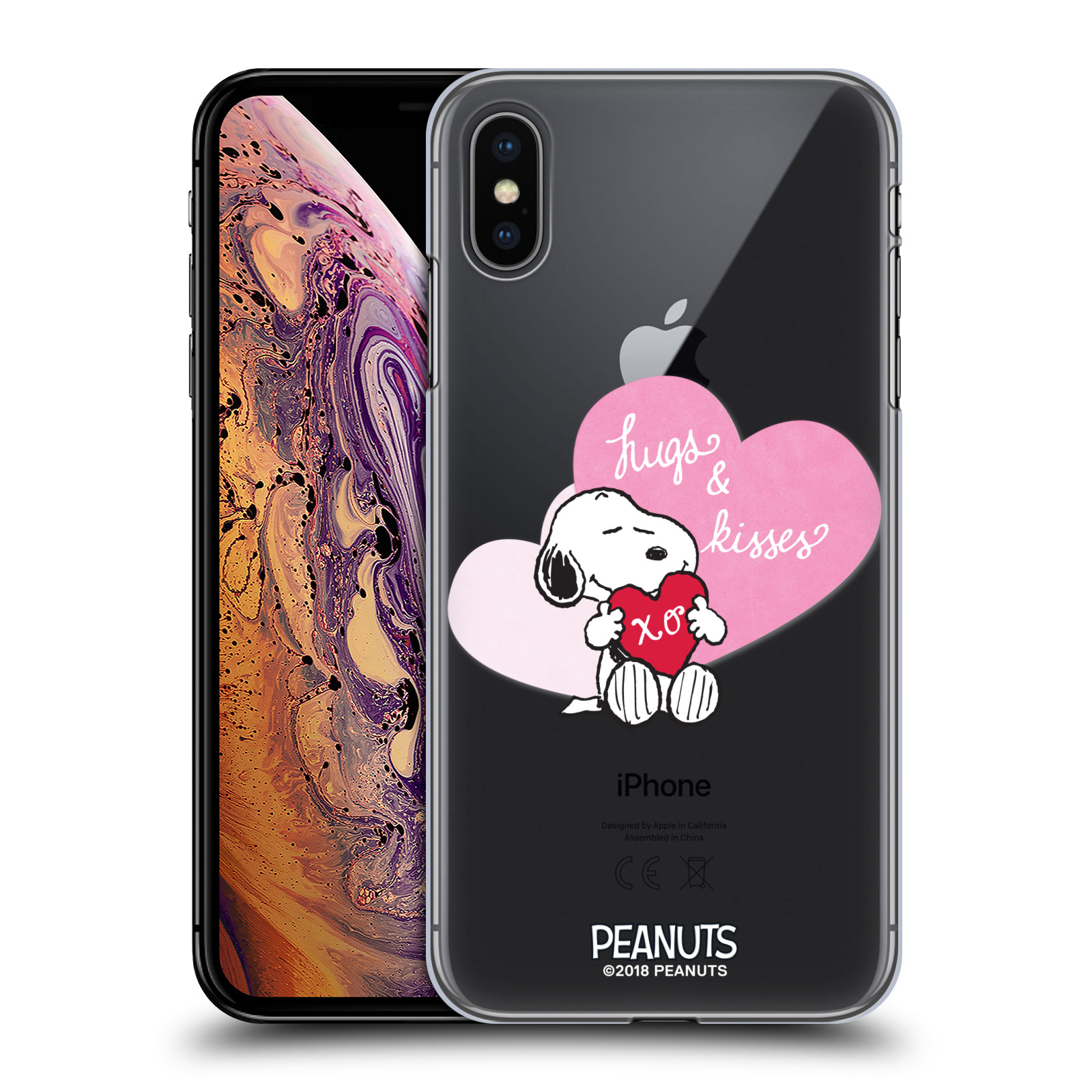 Pouzdro na mobil Apple Iphone XS MAX Oficiální motiv Snoopy pejsek růžové srdíčko