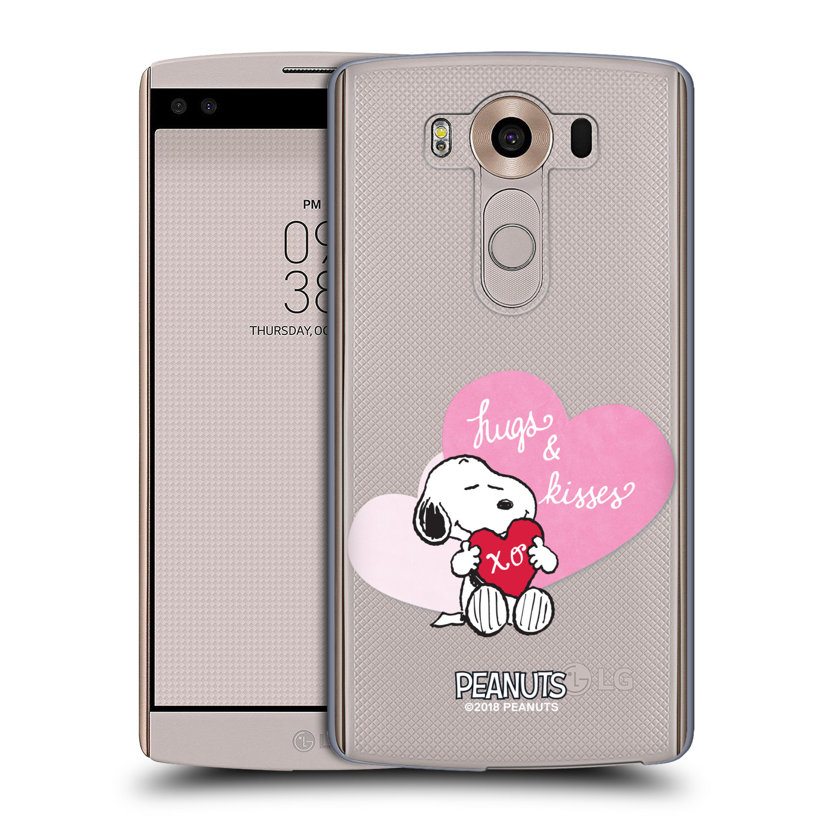 Pouzdro na mobil LG V10 Oficiální motiv Snoopy pejsek růžové srdíčko