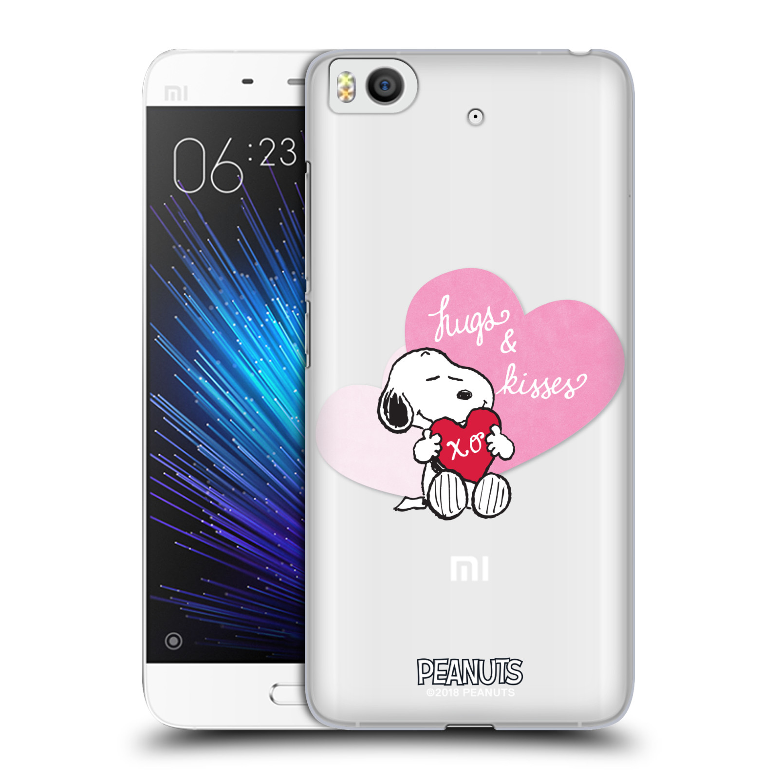 Pouzdro na mobil Xiaomi Mi5s Oficiální motiv Snoopy pejsek růžové srdíčko