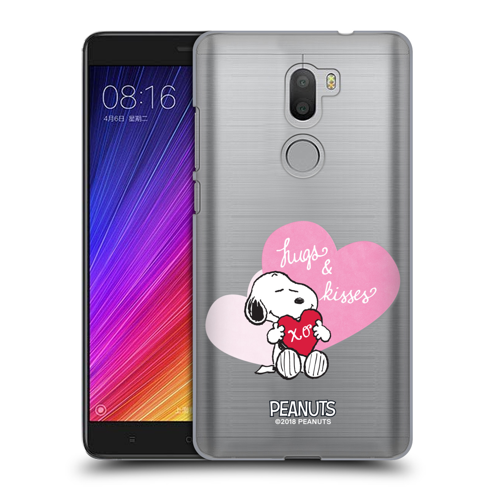 Pouzdro na mobil Xiaomi Mi5s PLUS Oficiální motiv Snoopy pejsek růžové srdíčko