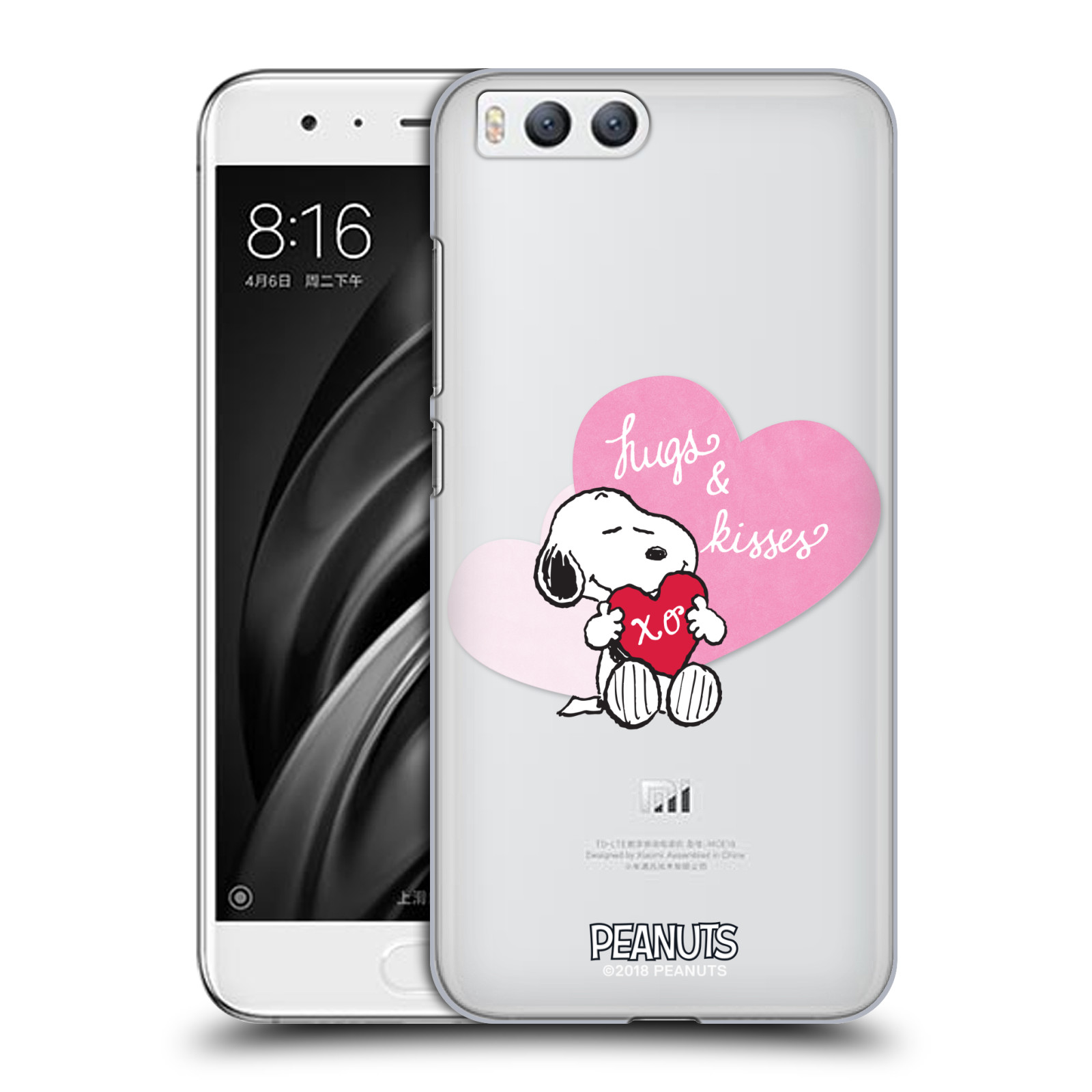 Pouzdro na mobil Xiaomi MI6 Oficiální motiv Snoopy pejsek růžové srdíčko
