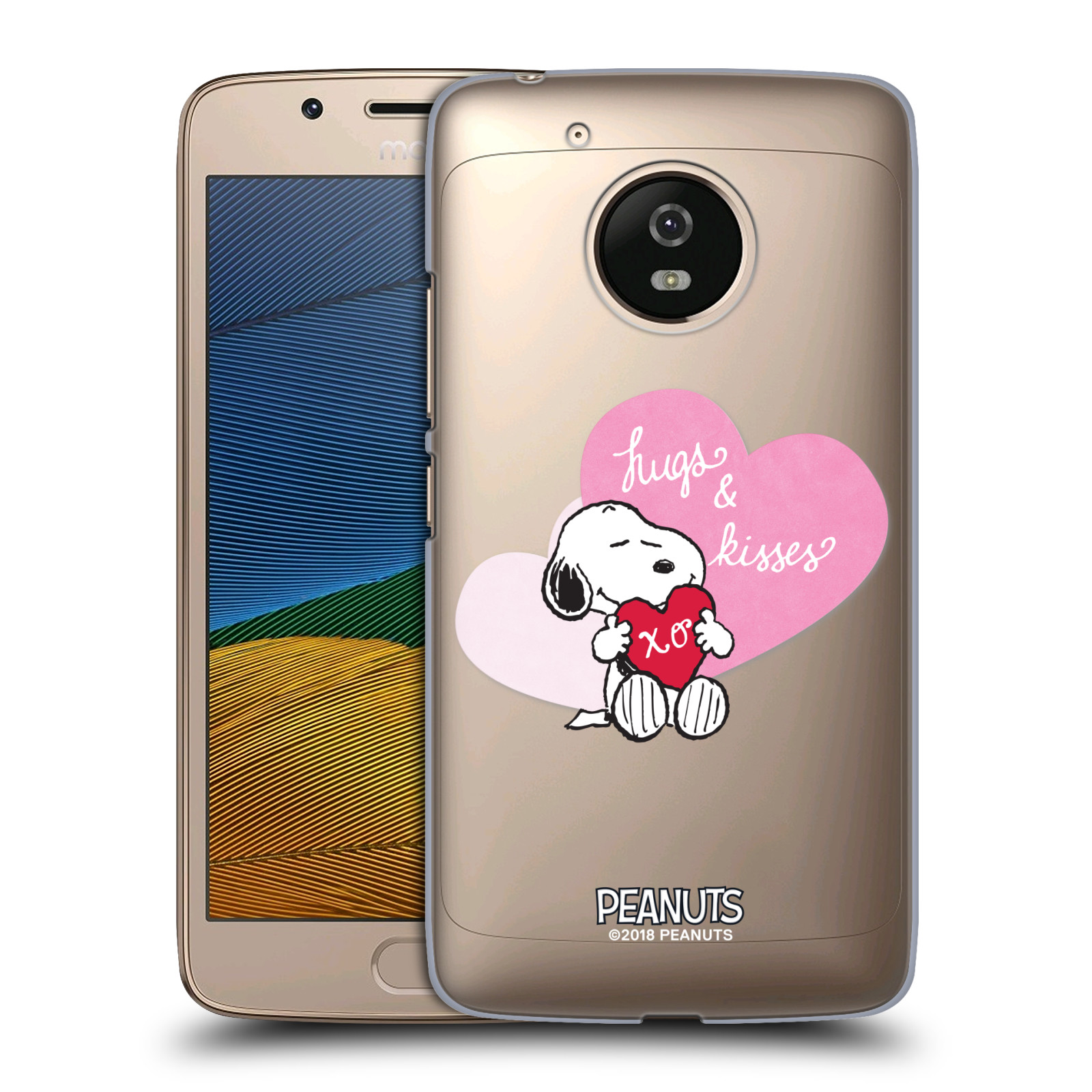Pouzdro na mobil Lenovo Moto G5 Oficiální motiv Snoopy pejsek růžové srdíčko