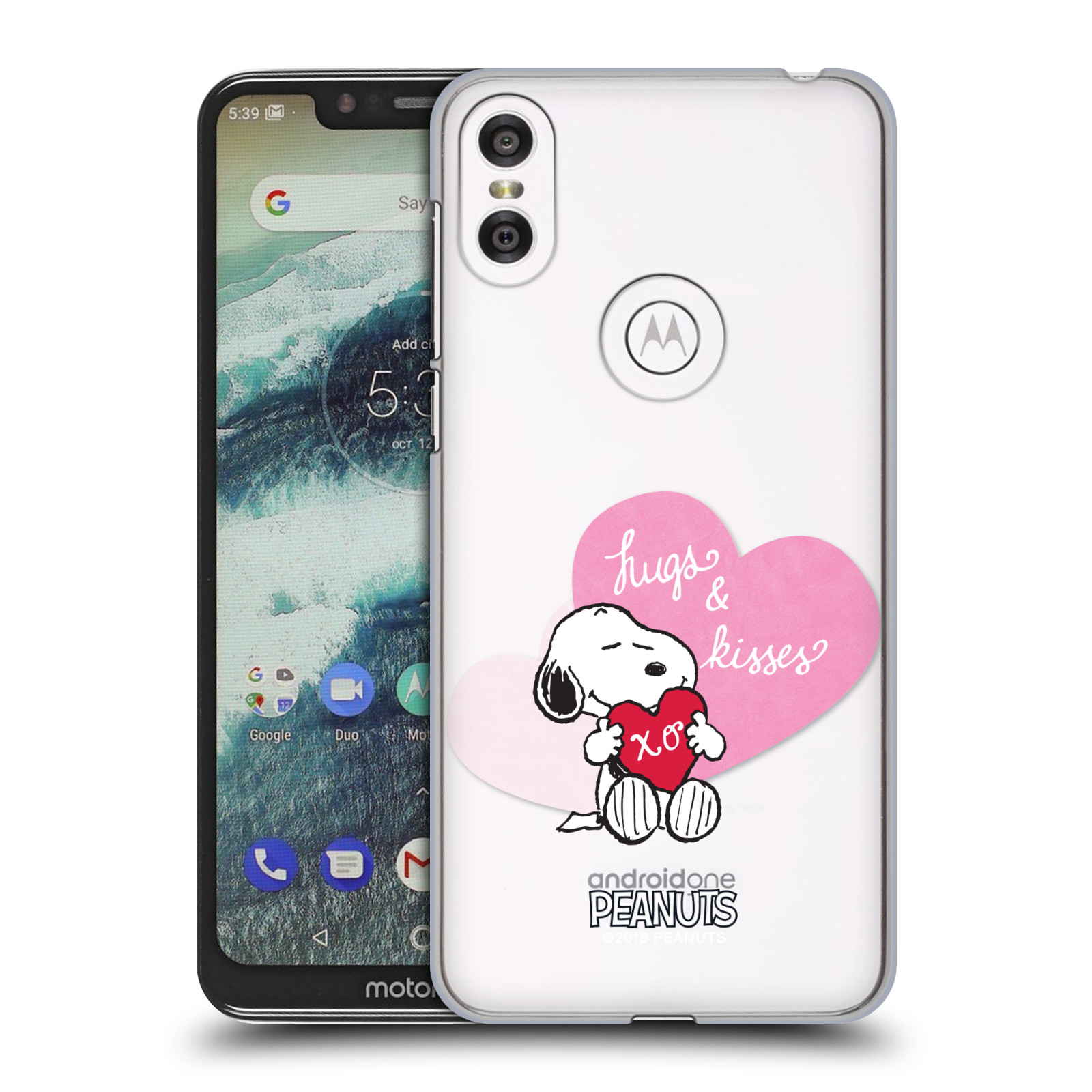 Pouzdro na mobil Motorola Moto ONE Oficiální motiv Snoopy pejsek růžové srdíčko