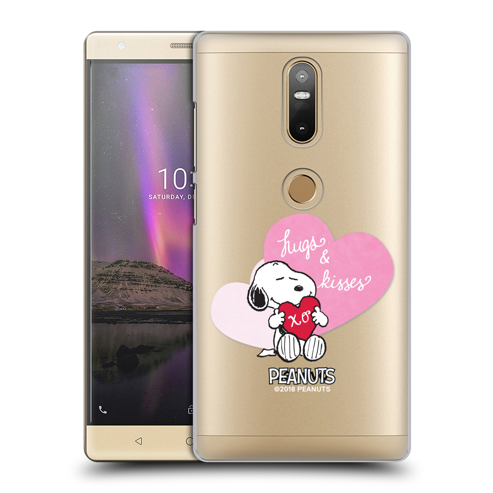 Pouzdro na mobil Lenovo Phab 2 PLUS Oficiální motiv Snoopy pejsek růžové srdíčko