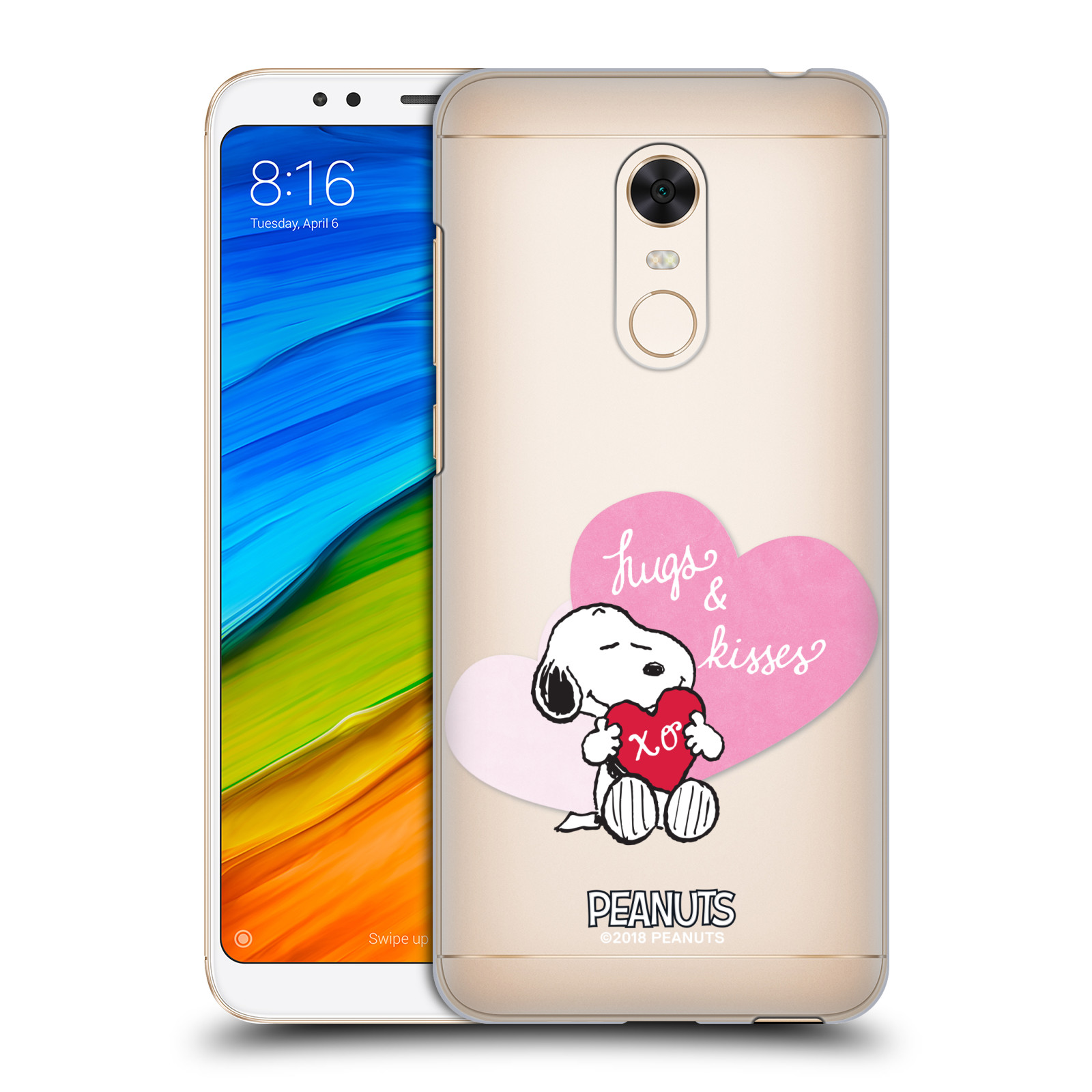 Pouzdro na mobil Xiaomi Redmi 5 PLUS (REDMI 5+) Oficiální motiv Snoopy pejsek růžové srdíčko