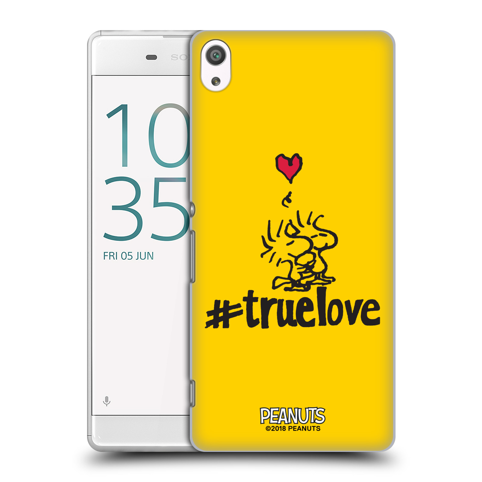 Pouzdro na mobil Sony Xperia XA ULTRA Oficiální motiv Peanuts ptáčci žlutá barva srdíčko
