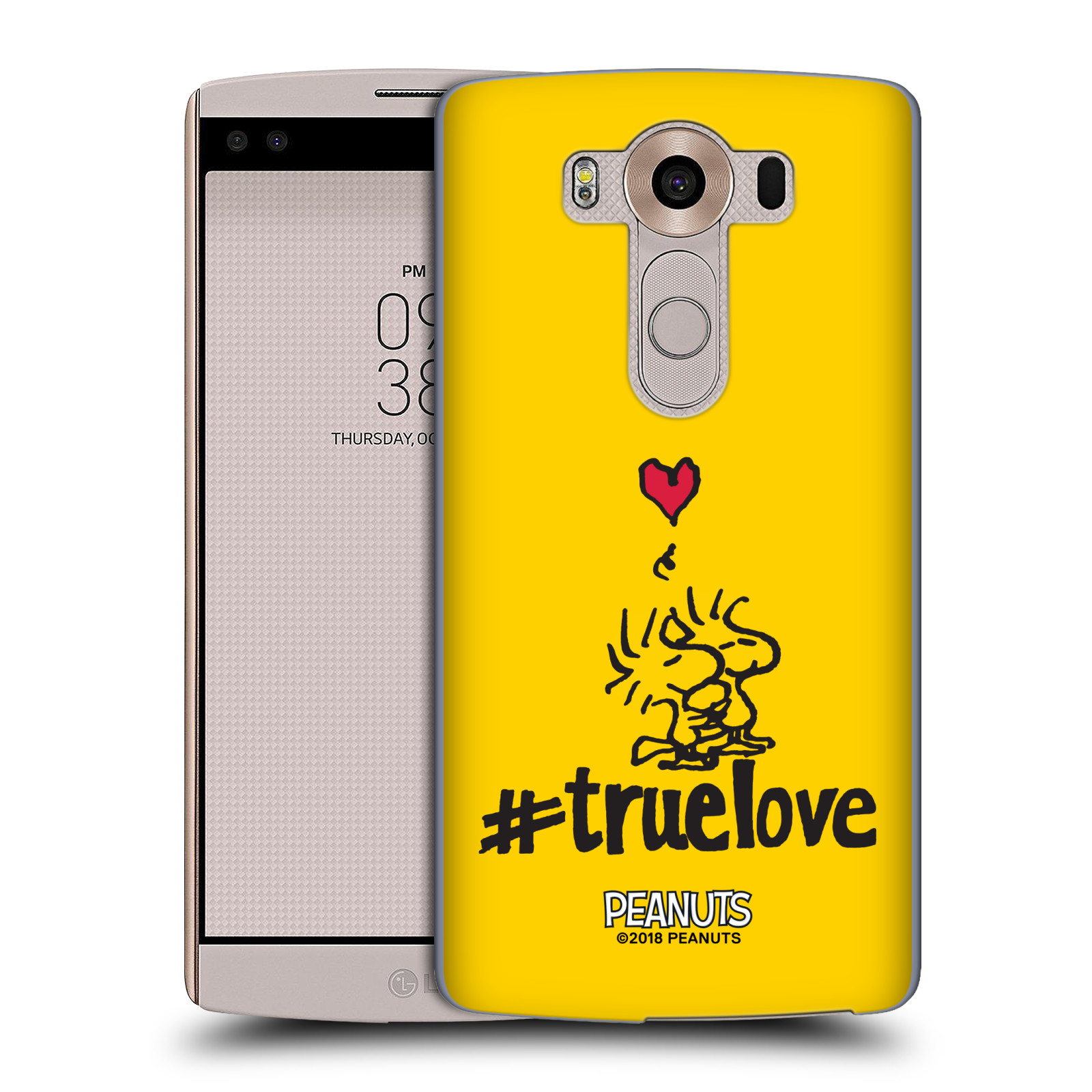 Pouzdro na mobil LG V10 Oficiální motiv Peanuts ptáčci žlutá barva srdíčko