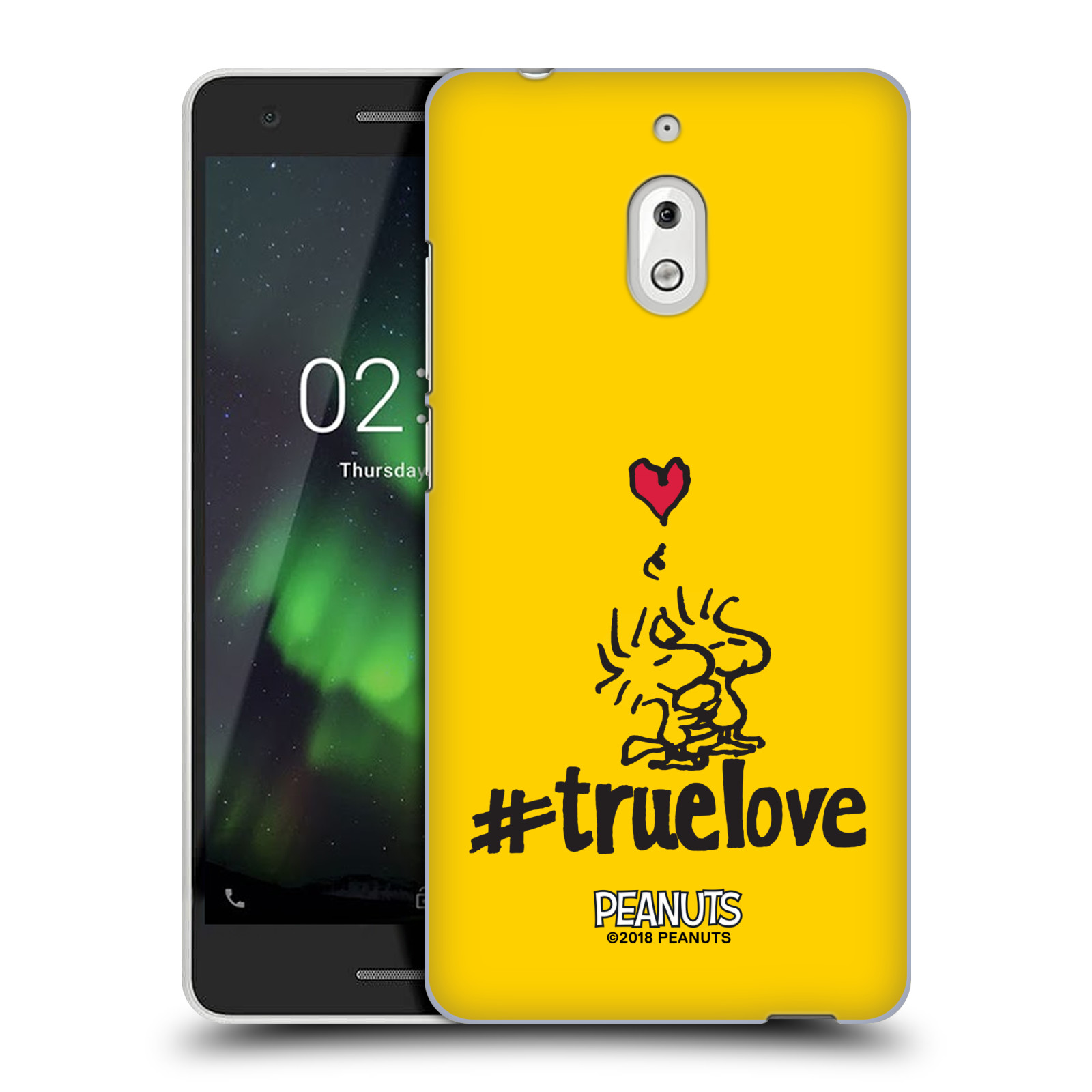 Pouzdro na mobil Nokia 2.1 Oficiální motiv Peanuts ptáčci žlutá barva srdíčko