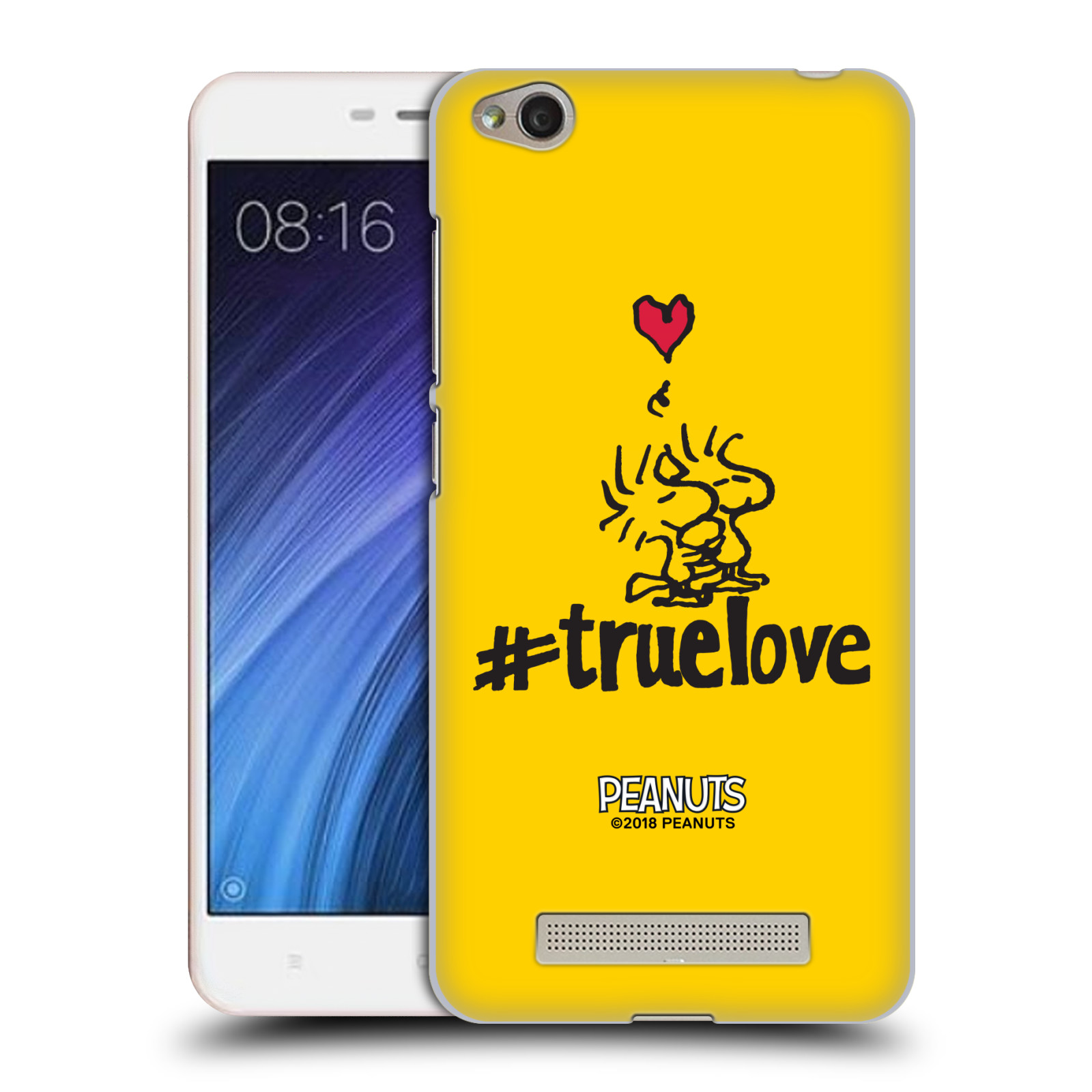 Pouzdro na mobil Xiaomi Redmi 4a Oficiální motiv Peanuts ptáčci žlutá barva srdíčko