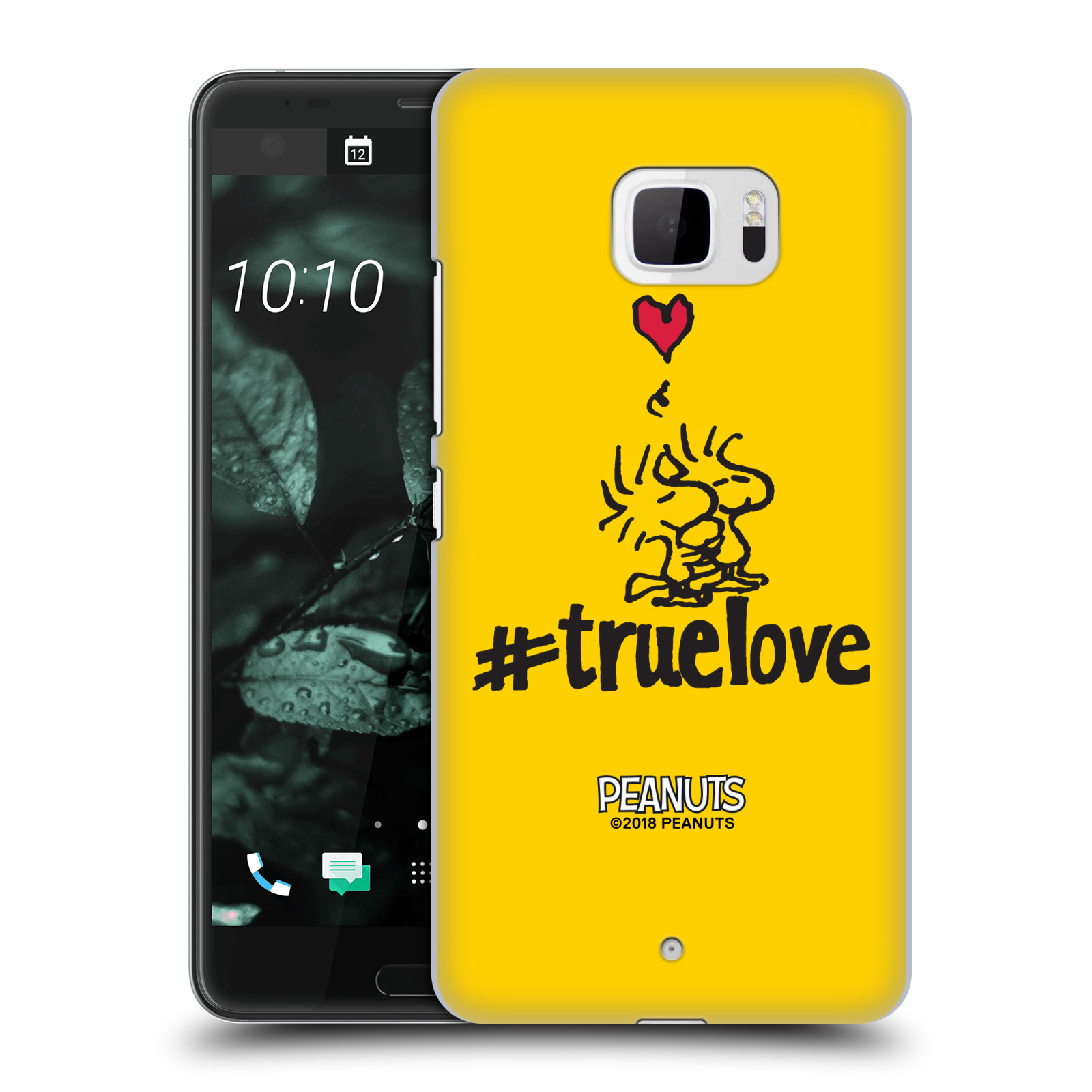 Pouzdro na mobil HTC U Ultra Oficiální motiv Peanuts ptáčci žlutá barva srdíčko