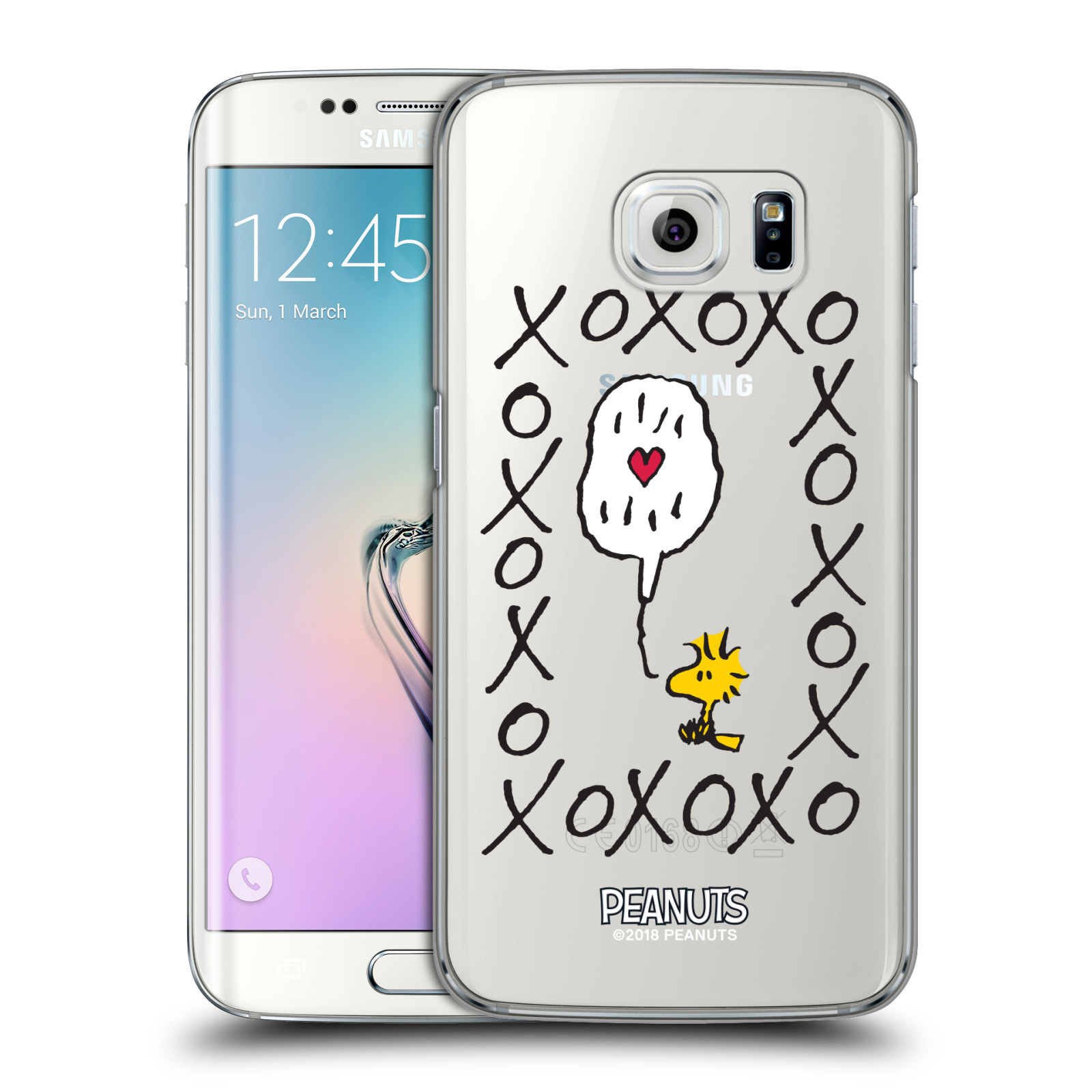 Pouzdro na mobil Samsung Galaxy S6 EDGE Oficiální motiv Peanuts ptáček Woodstock srdíčko