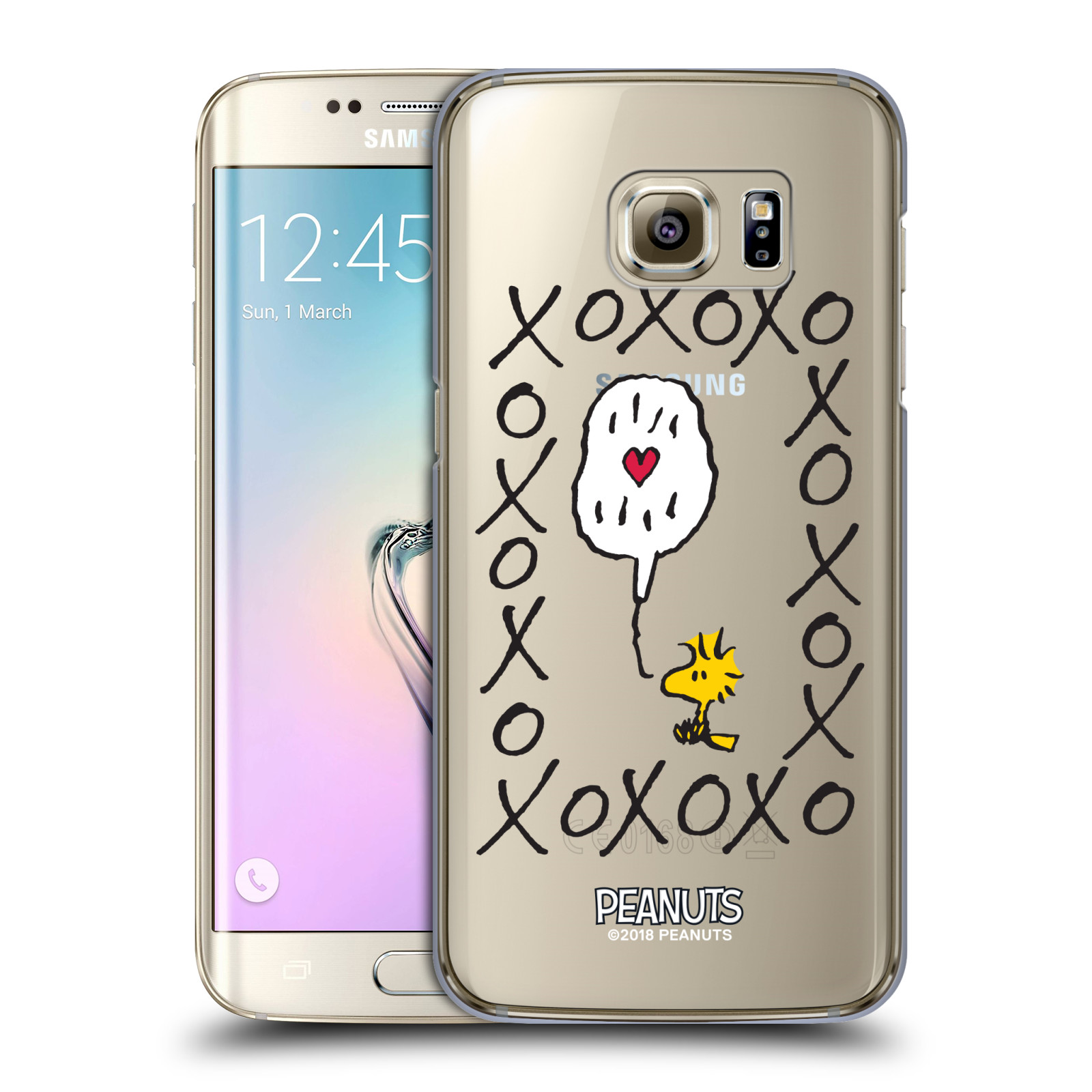 Pouzdro na mobil Samsung Galaxy S7 EDGE Oficiální motiv Peanuts ptáček Woodstock srdíčko