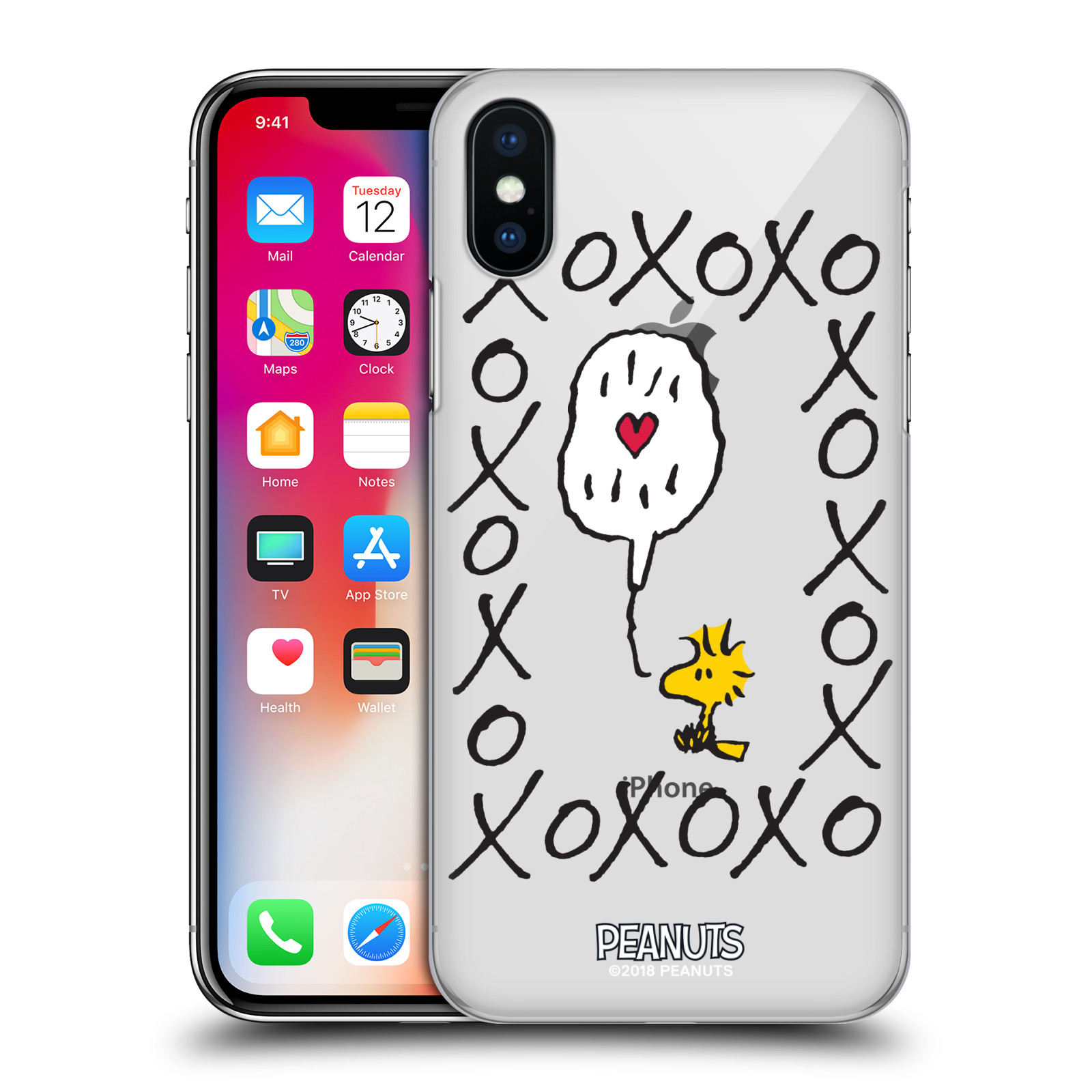 Pouzdro na mobil Apple Iphone X/XS Oficiální motiv Peanuts ptáček Woodstock srdíčko