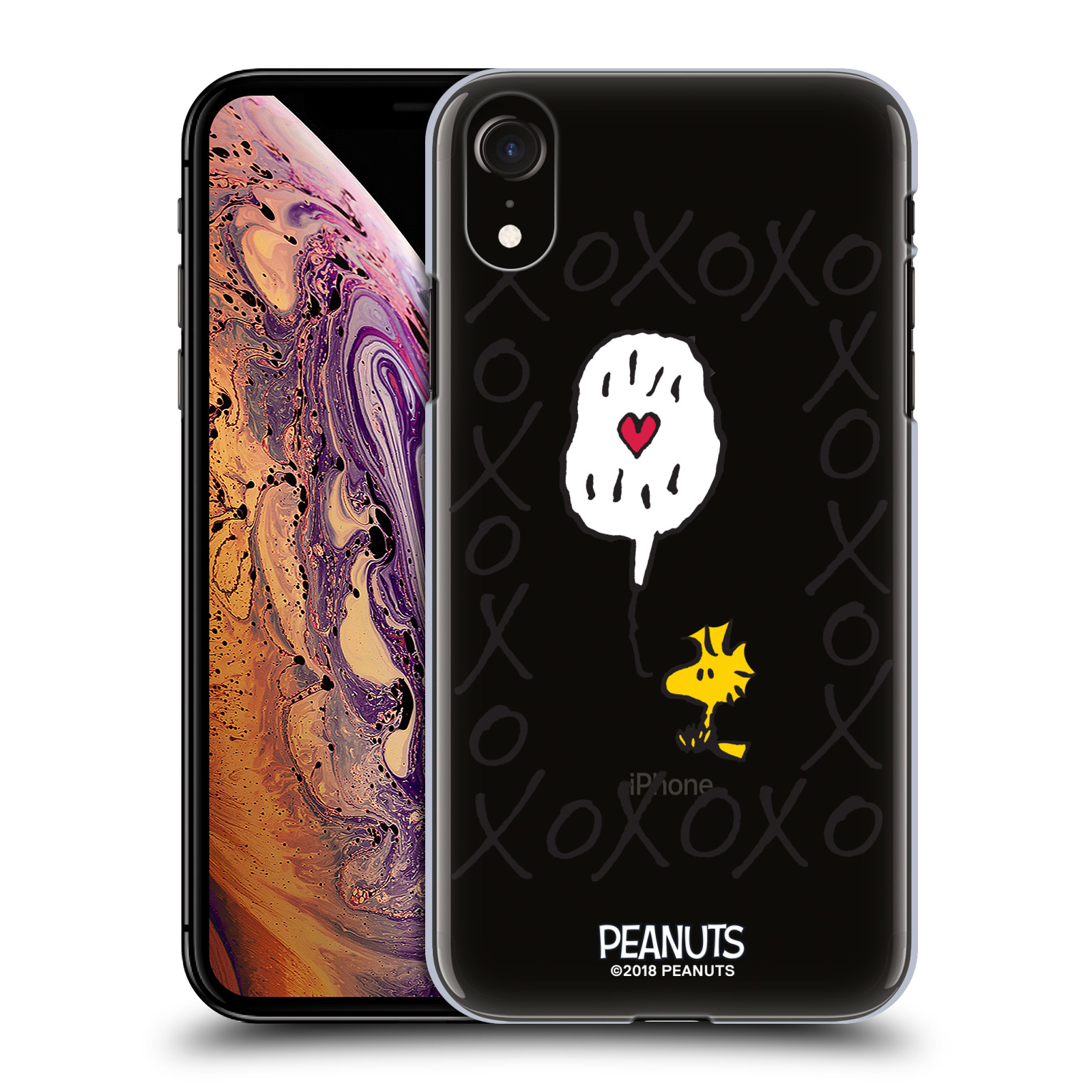 Pouzdro na mobil Apple Iphone XR Oficiální motiv Peanuts ptáček Woodstock srdíčko