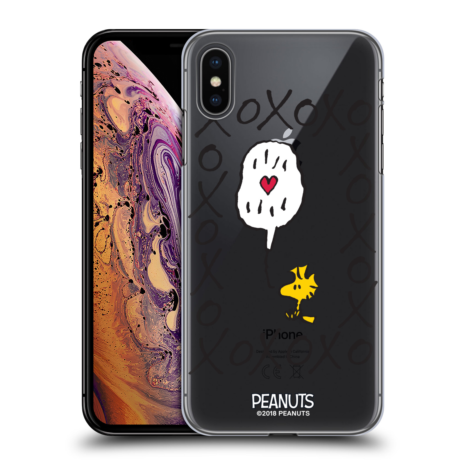 Pouzdro na mobil Apple Iphone XS MAX Oficiální motiv Peanuts ptáček Woodstock srdíčko