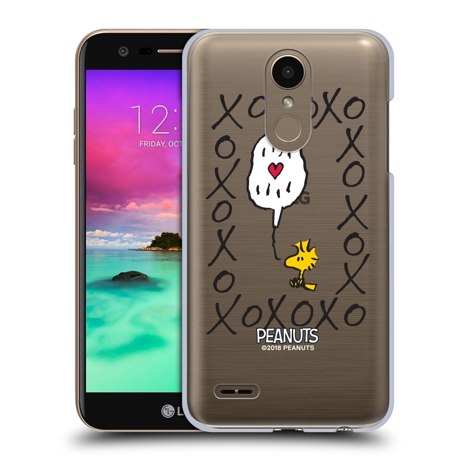 Pouzdro na mobil LG K10 2018 Oficiální motiv Peanuts ptáček Woodstock srdíčko