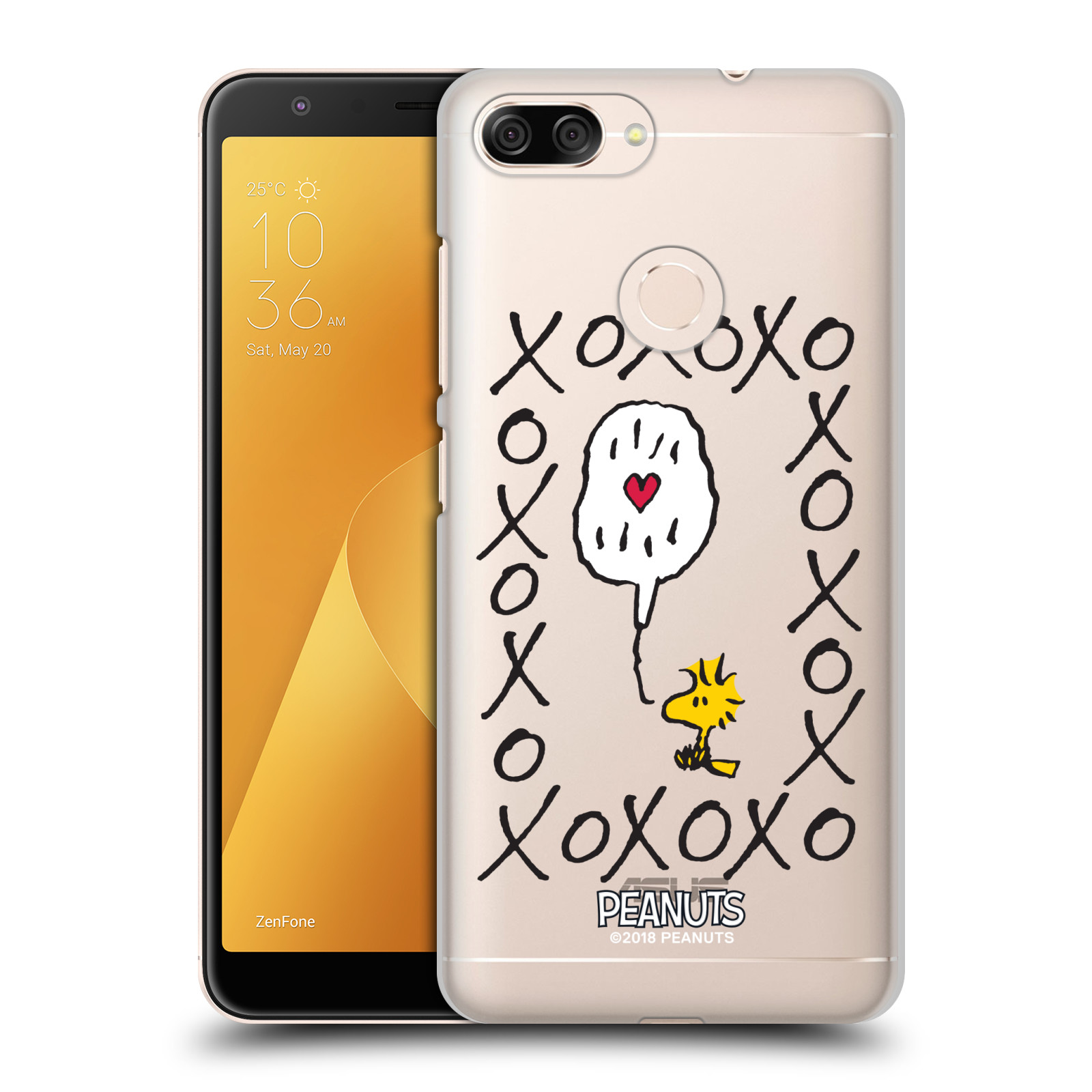 Pouzdro na mobil ASUS ZENFONE Max Plus M1 Oficiální motiv Peanuts ptáček Woodstock srdíčko