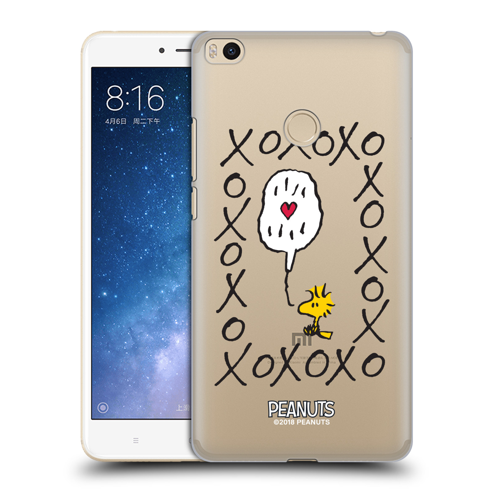 Pouzdro na mobil Xiaomi Mi Max 2 Oficiální motiv Peanuts ptáček Woodstock srdíčko