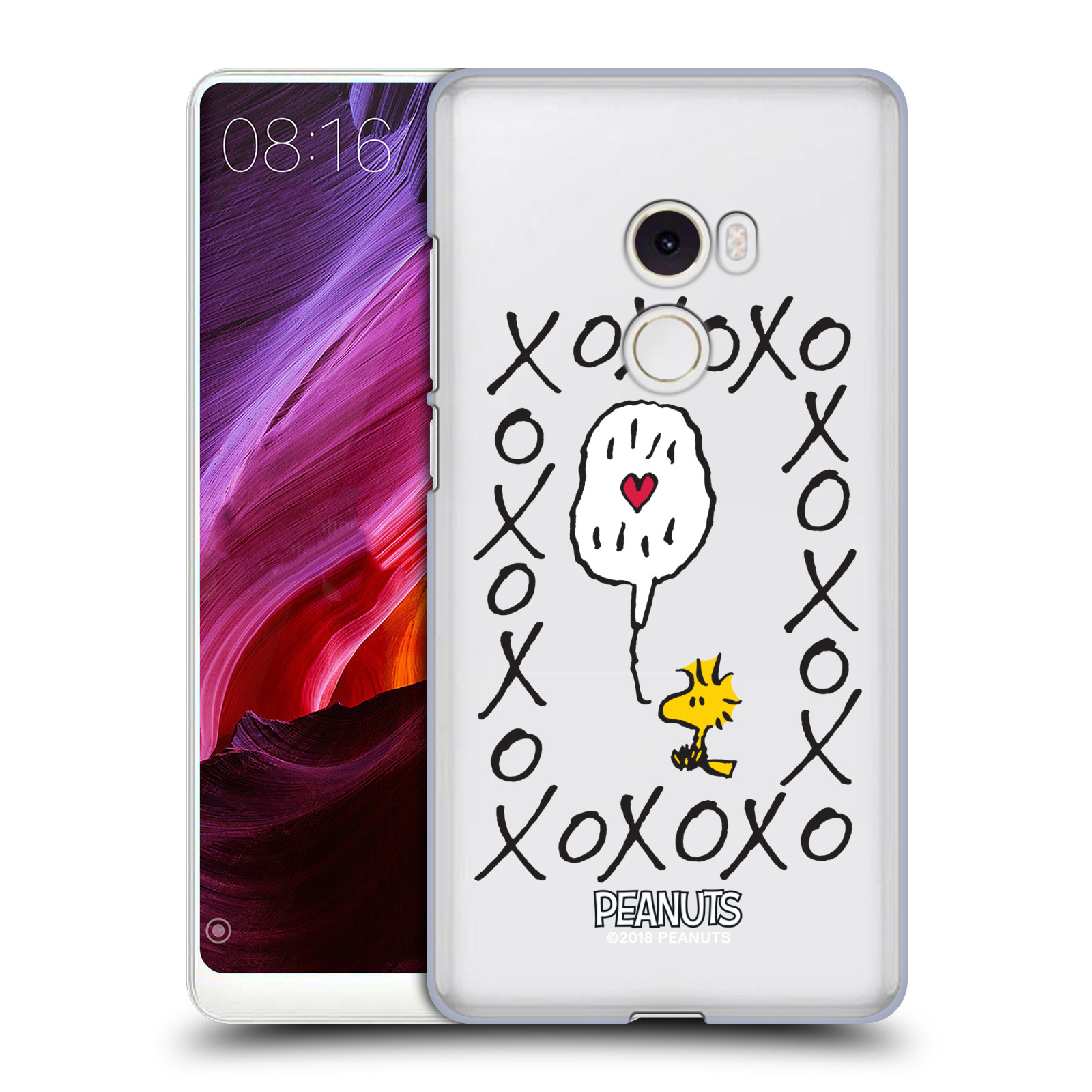 Pouzdro na mobil Xiaomi Mi Mix 2 Oficiální motiv Peanuts ptáček Woodstock srdíčko