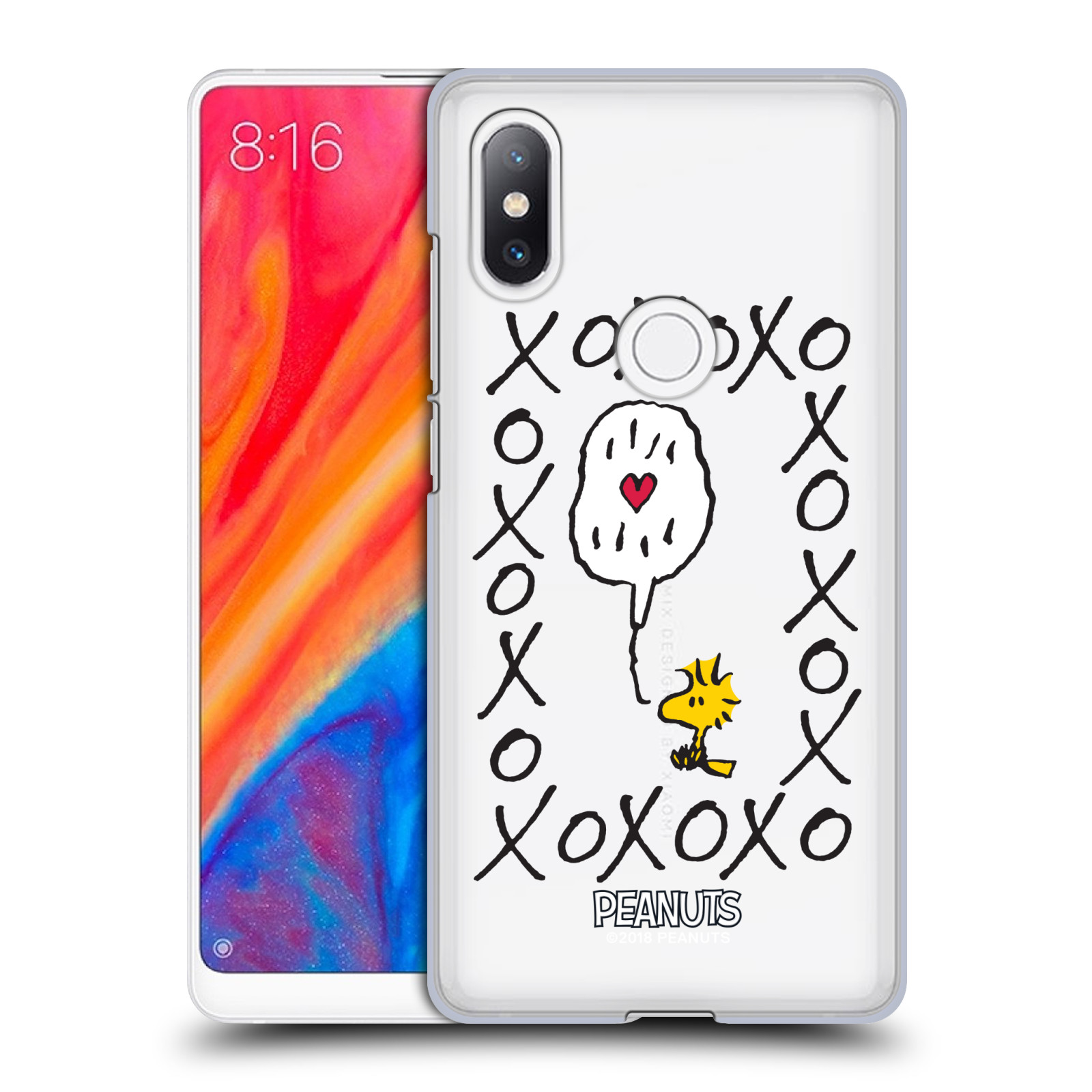 Pouzdro na mobil Xiaomi Mi Mix 2S Oficiální motiv Peanuts ptáček Woodstock srdíčko