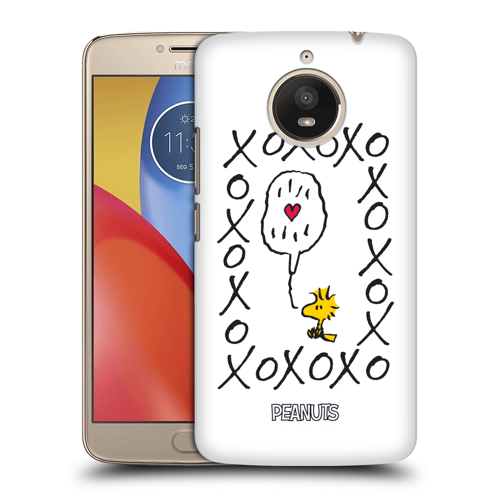 Pouzdro na mobil Lenovo Moto E4 PLUS Oficiální motiv Peanuts ptáček Woodstock srdíčko