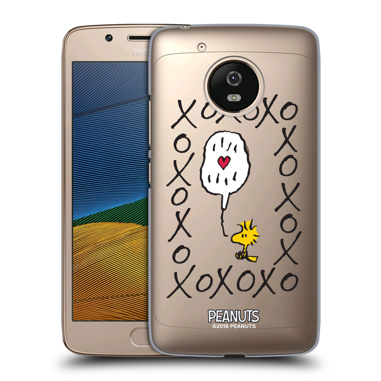 Pouzdro na mobil Lenovo Moto G5 Oficiální motiv Peanuts ptáček Woodstock srdíčko
