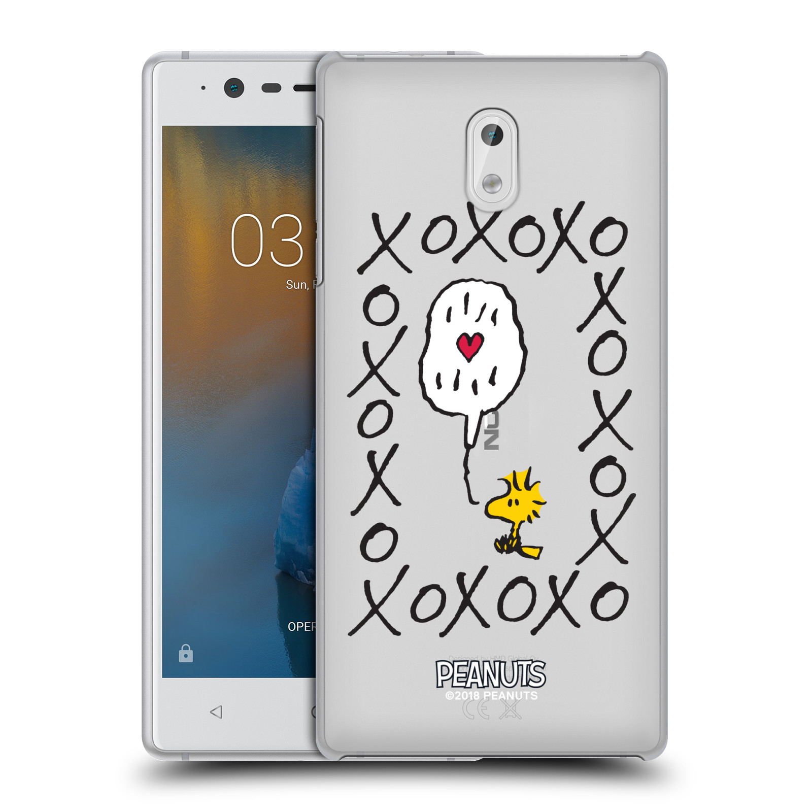 Pouzdro na mobil Nokia 3 Oficiální motiv Peanuts ptáček Woodstock srdíčko
