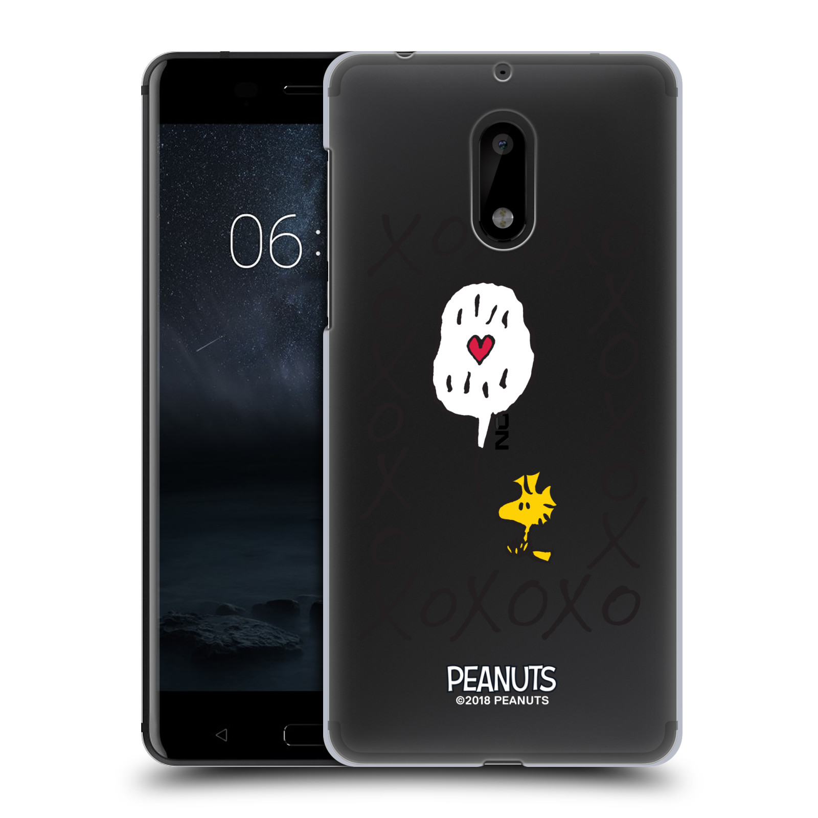 Pouzdro na mobil Nokia 6 Oficiální motiv Peanuts ptáček Woodstock srdíčko