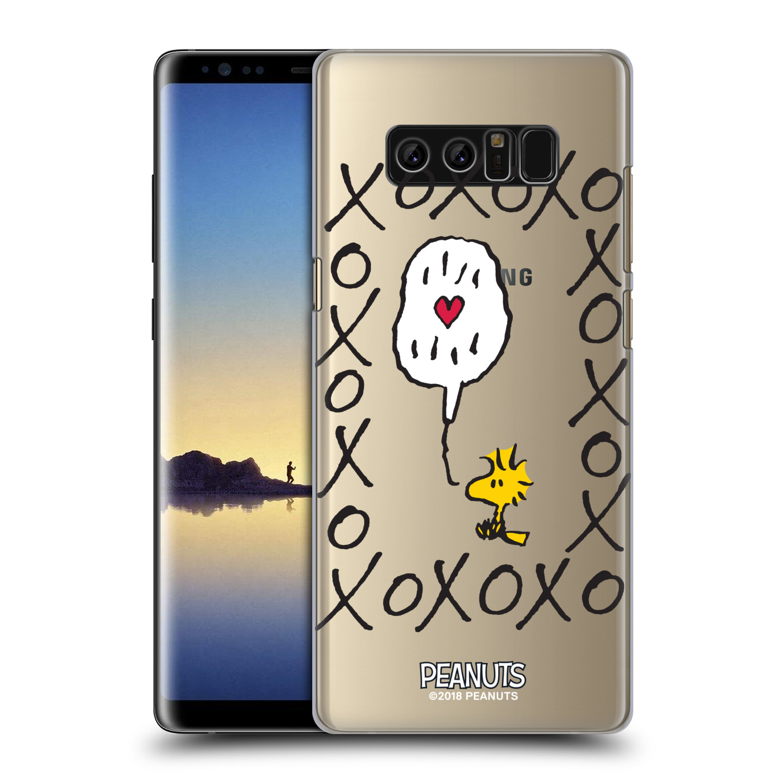 Pouzdro na mobil Samsung Galaxy Note 8 Oficiální motiv Peanuts ptáček Woodstock srdíčko