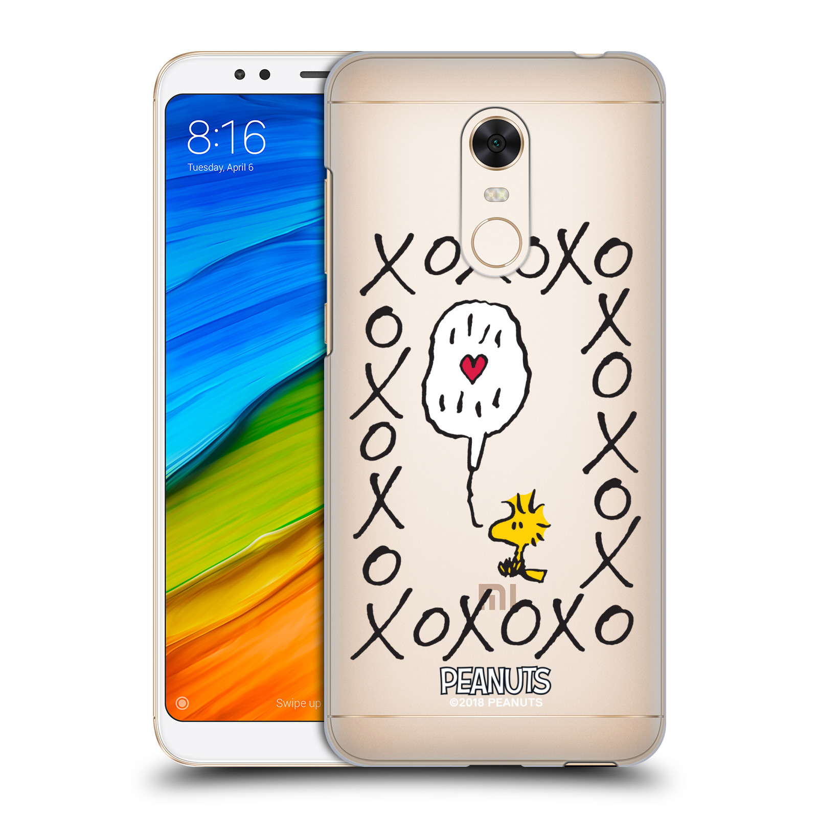 Pouzdro na mobil Xiaomi Redmi 5 PLUS (REDMI 5+) Oficiální motiv Peanuts ptáček Woodstock srdíčko