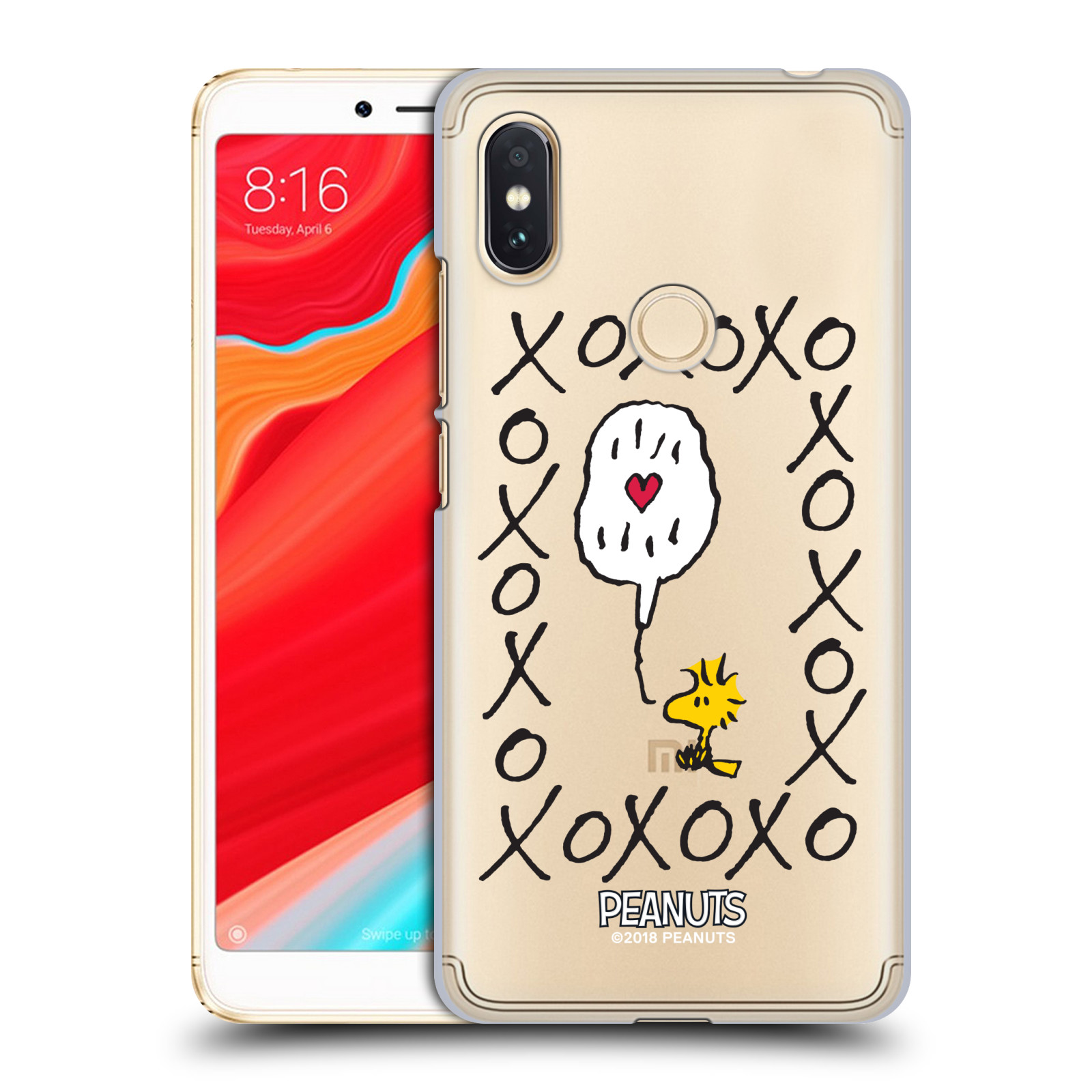 Pouzdro na mobil Xiaomi Redmi S2 Oficiální motiv Peanuts ptáček Woodstock srdíčko