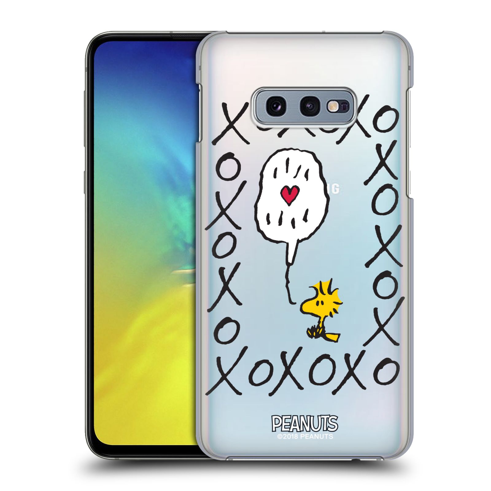 Pouzdro na mobil Samsung Galaxy S10e Oficiální motiv Peanuts ptáček Woodstock srdíčko