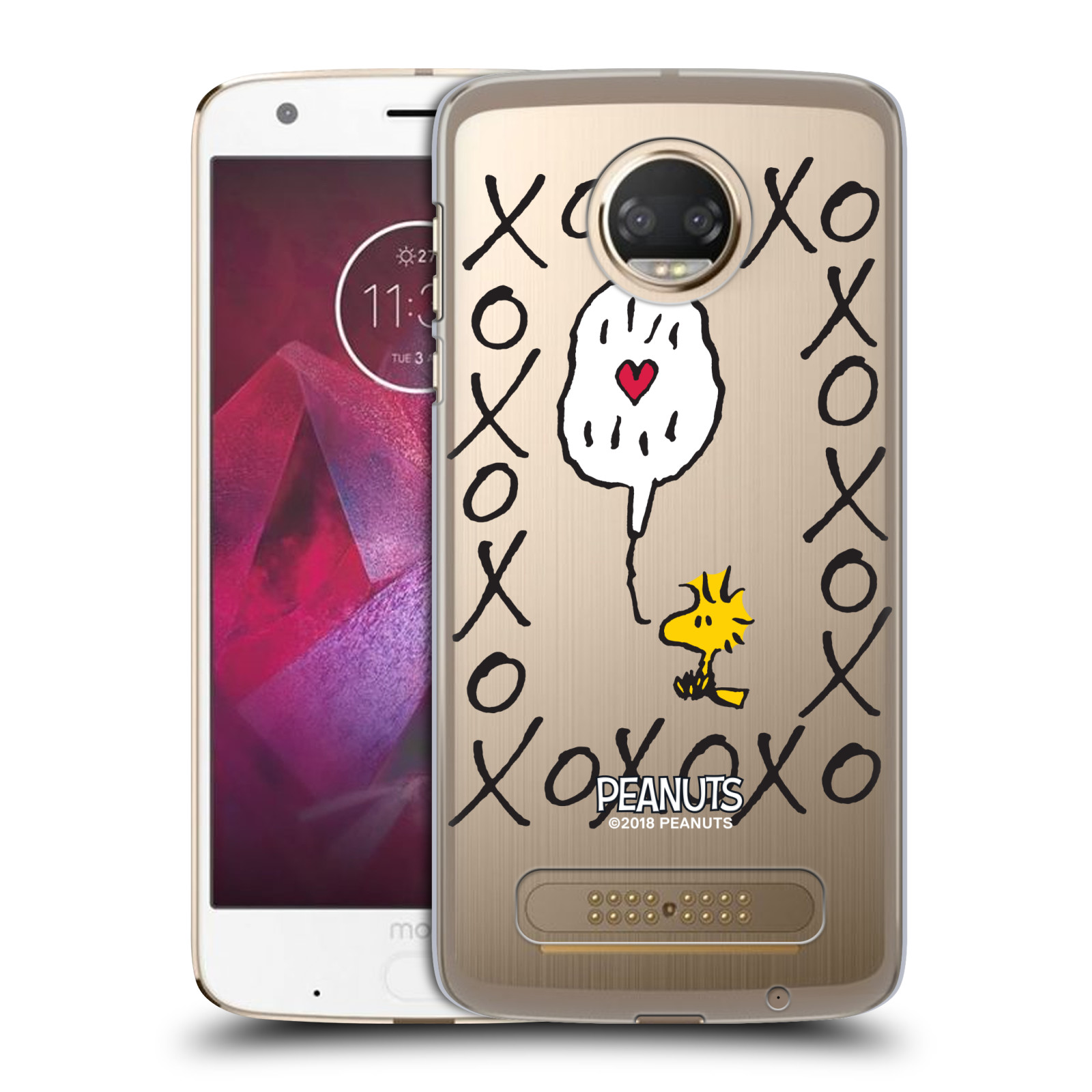 Pouzdro na mobil Motorola Moto Z2 PLAY Oficiální motiv Peanuts ptáček Woodstock srdíčko