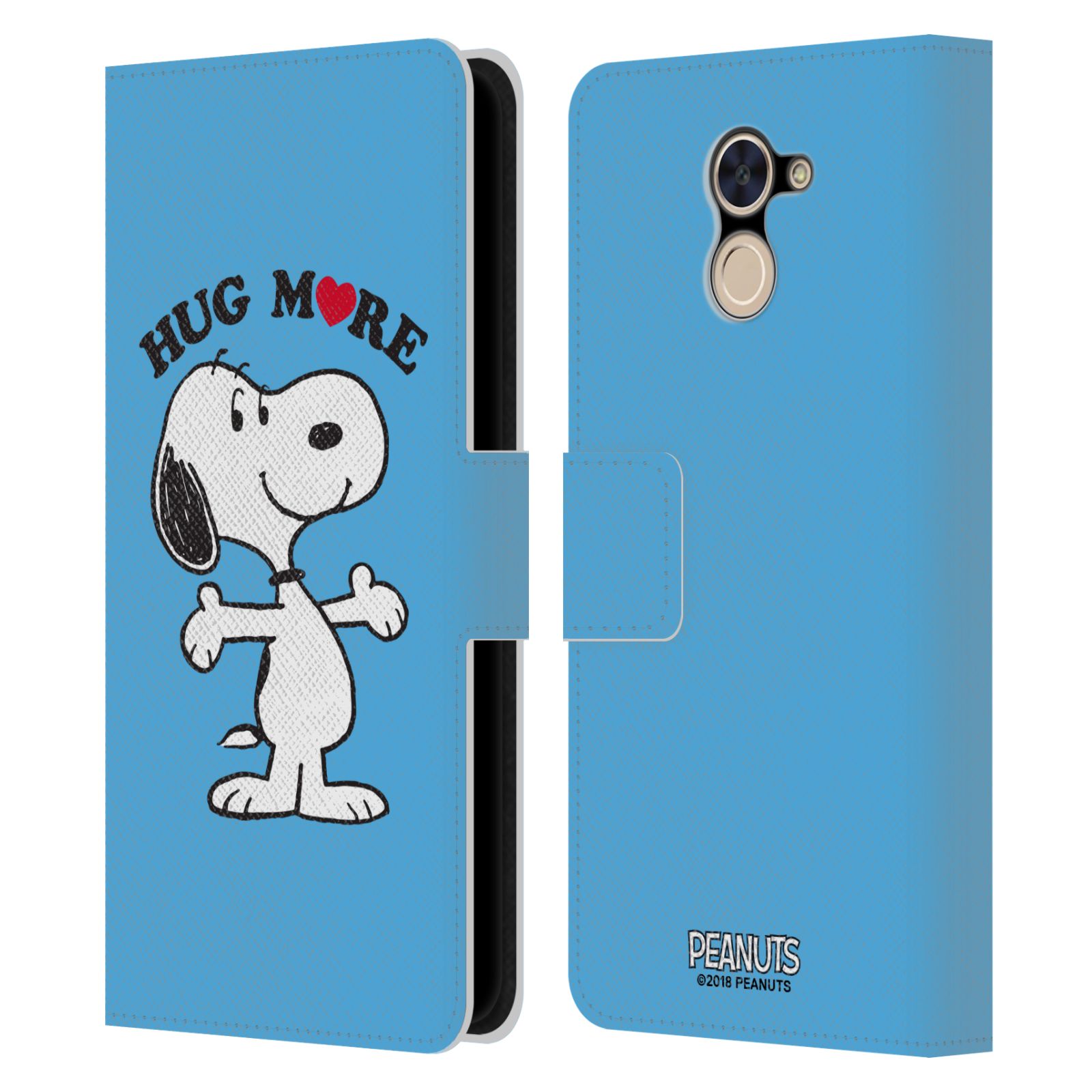 Pouzdro na mobil Huawei Y7 / Y7 Prime - Head Case - Peanuts - pejsek snoopy světle modré objetí