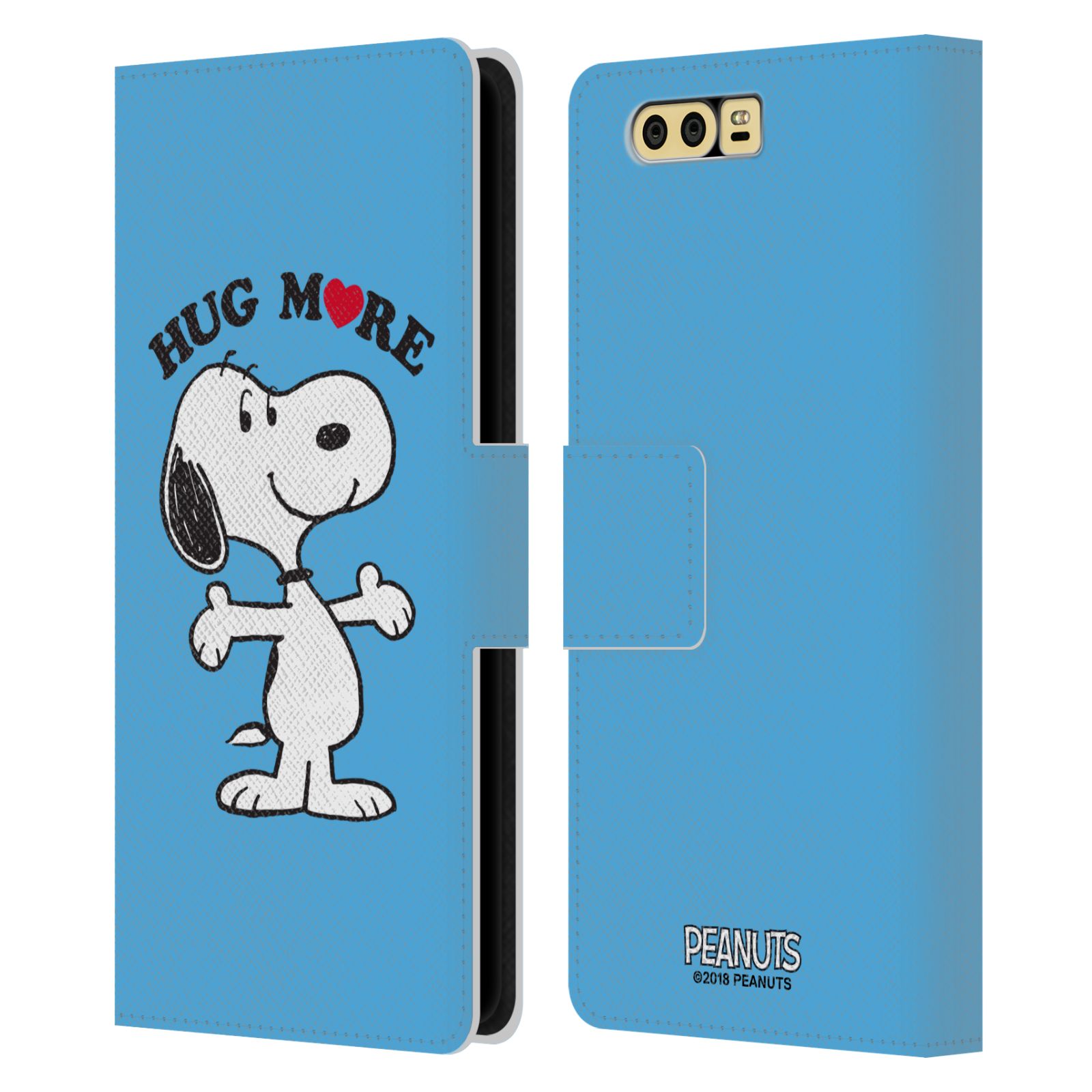 Pouzdro na mobil Honor 9 - Head Case - Peanuts - pejsek snoopy světle modré objetí