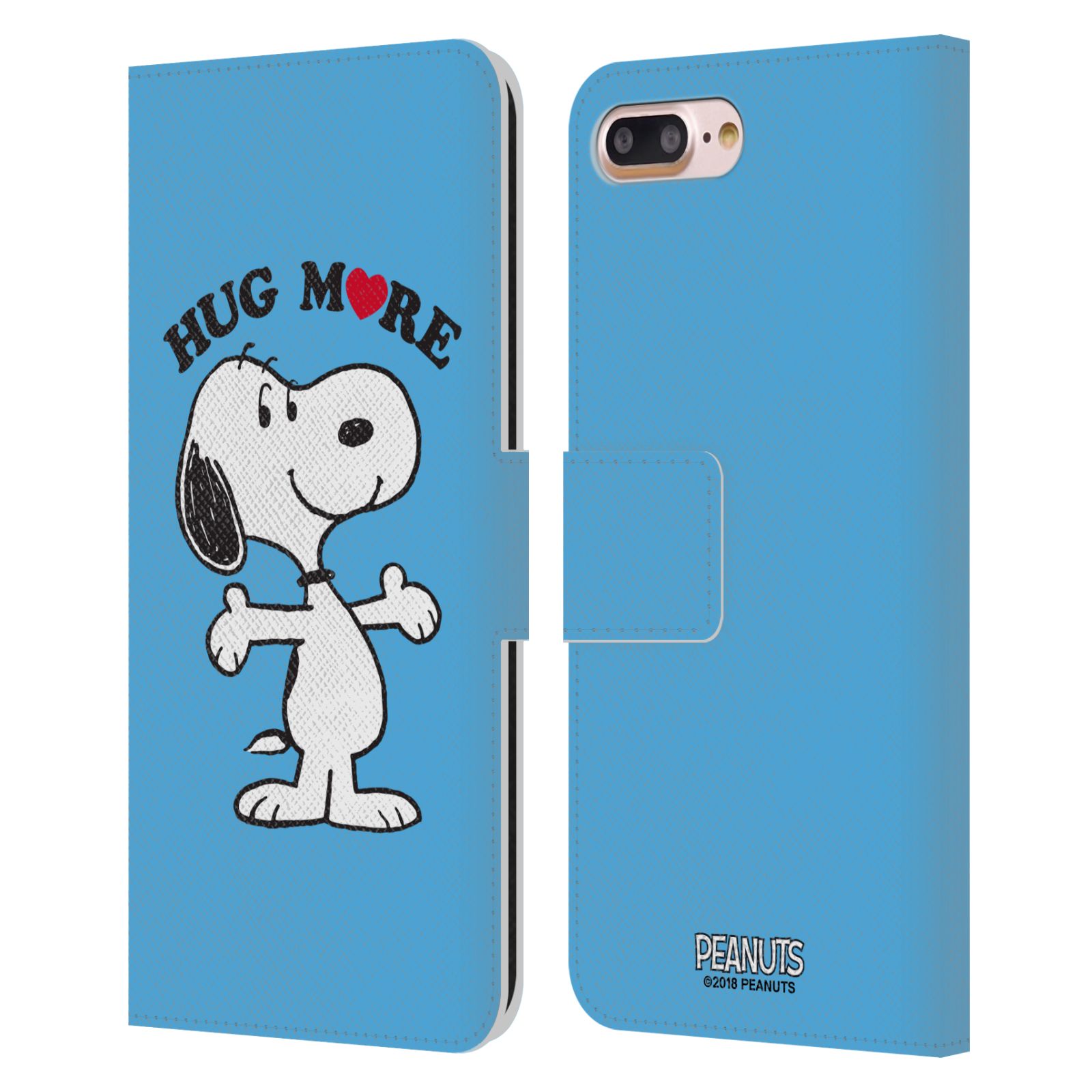 Pouzdro na mobil Apple Iphone 7 Plus / 8 Plus - Head Case - Peanuts - pejsek snoopy světle modré objetí