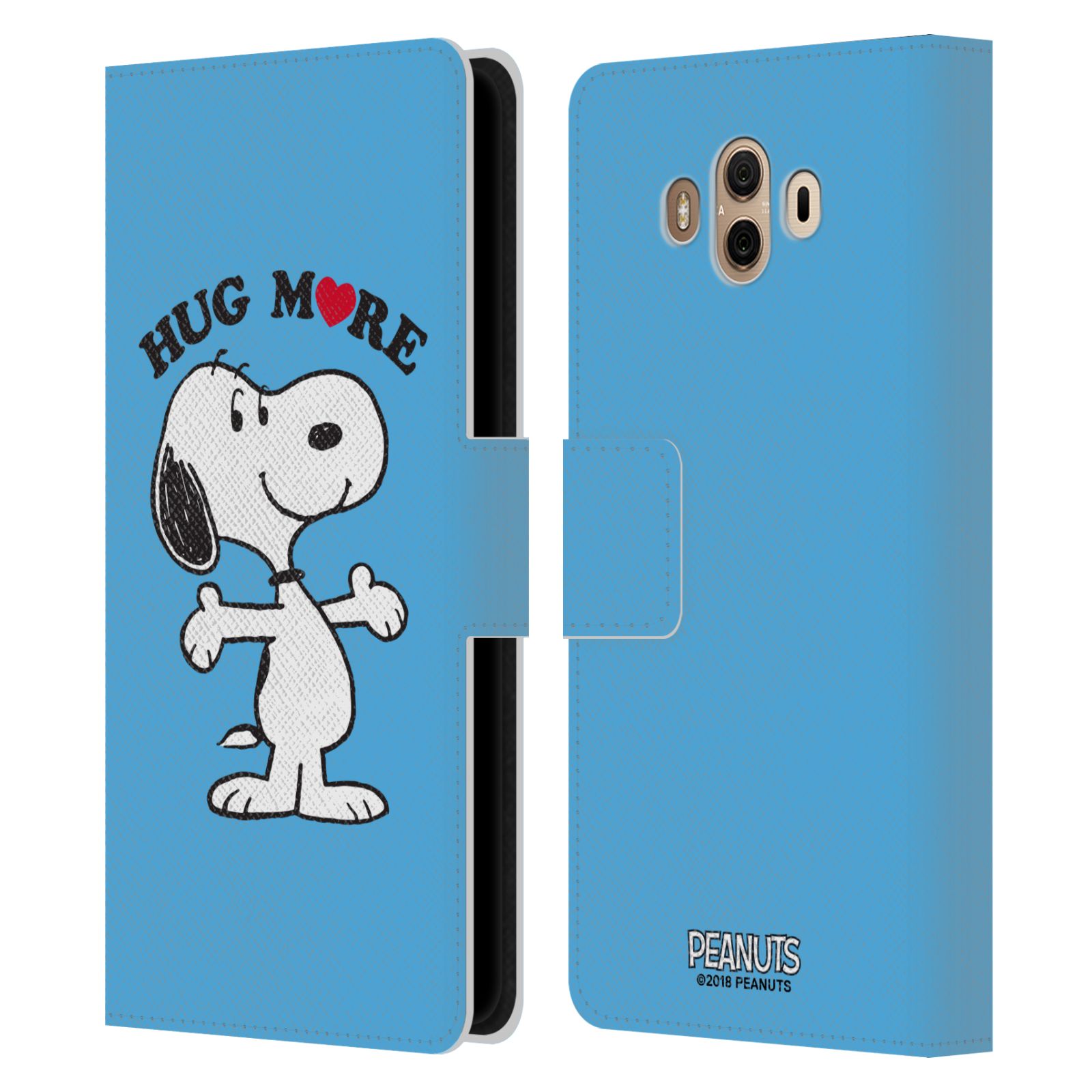 Pouzdro na mobil Huawei Mate 10 - Head Case - Peanuts - pejsek snoopy světle modré objetí