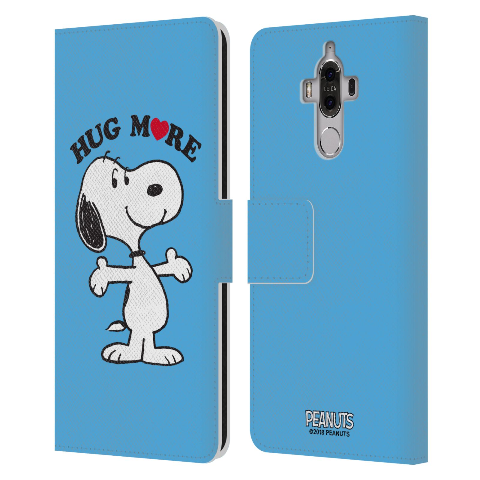 Pouzdro na mobil Huawei Mate 9 - Head Case - Peanuts - pejsek snoopy světle modré objetí