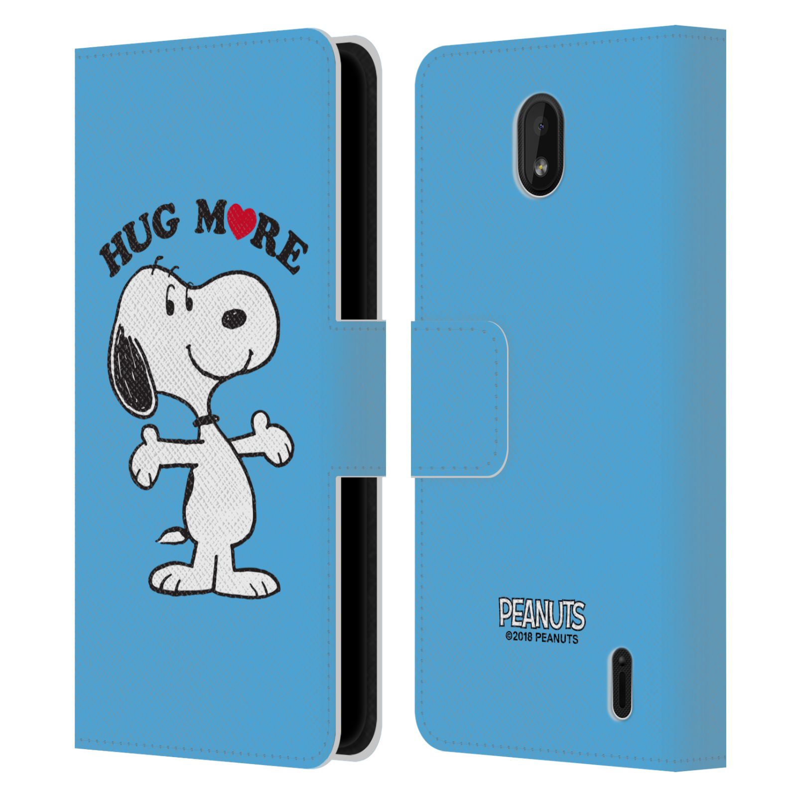 Pouzdro na mobil Nokia 1 PLUS - Head Case - Peanuts - pejsek snoopy světle modré objetí