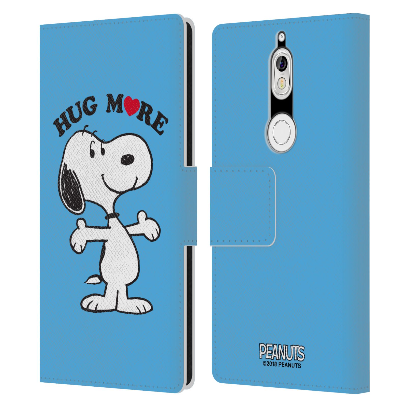 Pouzdro na mobil Nokia 7 - Head Case - Peanuts - pejsek snoopy světle modré objetí