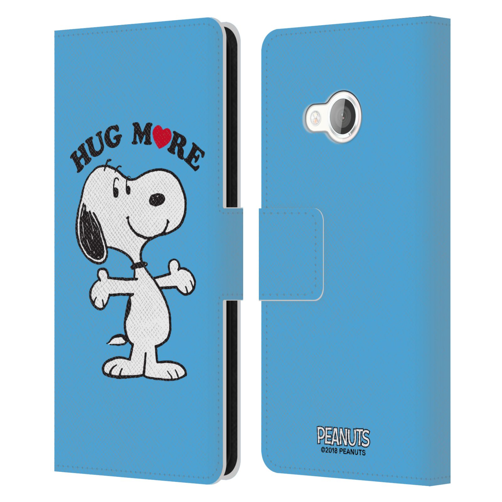 Pouzdro na mobil HTC U Play - Head Case - Peanuts - pejsek snoopy světle modré objetí