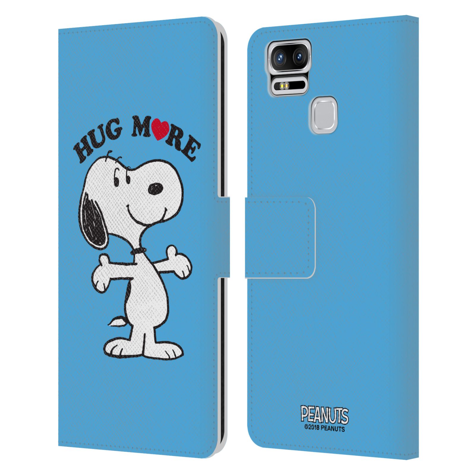 Pouzdro na mobil Asus Zenfone 3 Zoom ZE553KL - Head Case - Peanuts - pejsek snoopy světle modré objetí