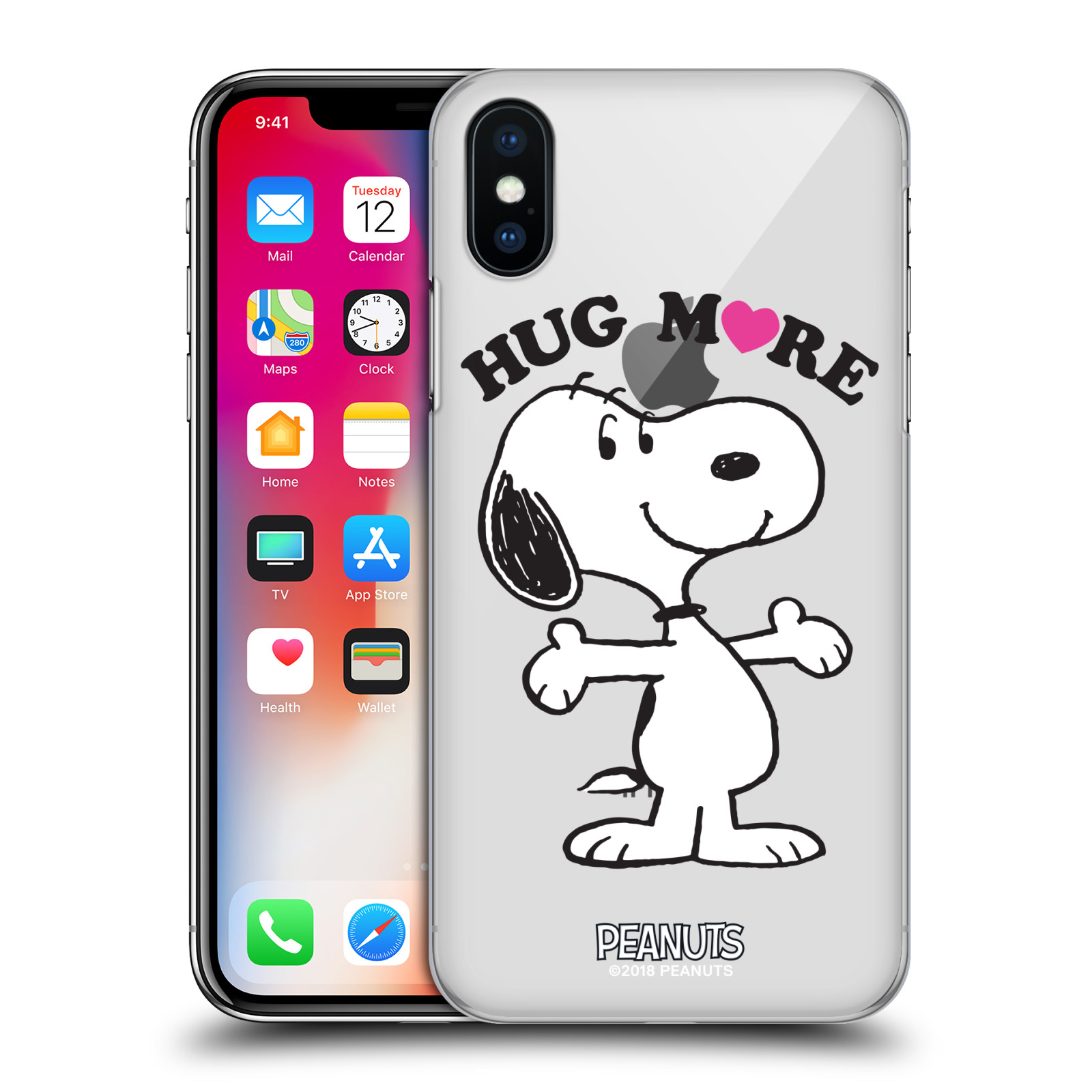 Pouzdro na mobil Apple Iphone X/XS Oficiální motiv Peanuts pejsek Snoopy srdíčko