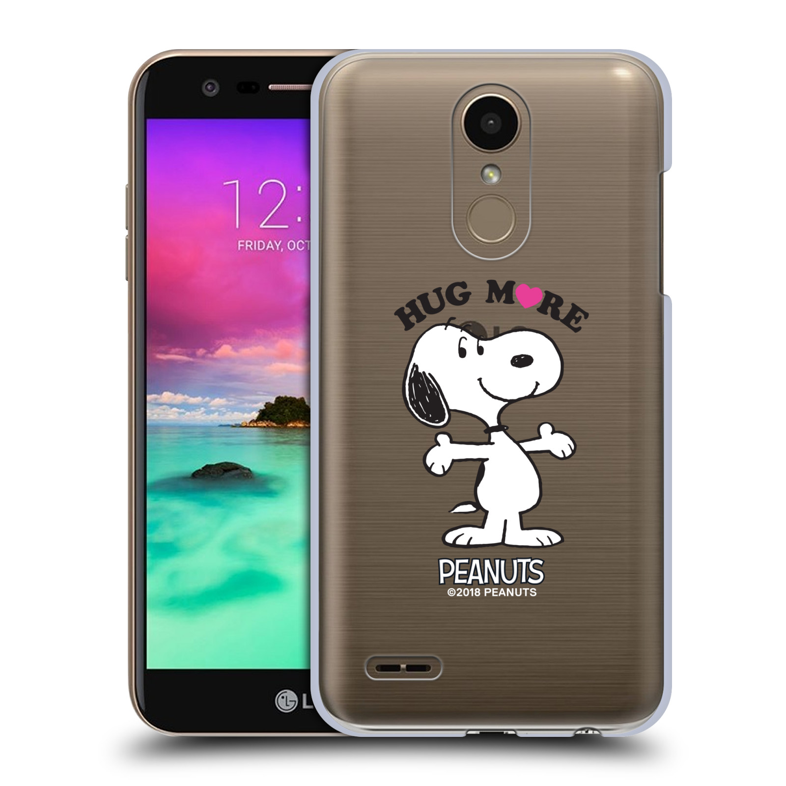 Pouzdro na mobil LG K10 2018 Oficiální motiv Peanuts pejsek Snoopy srdíčko