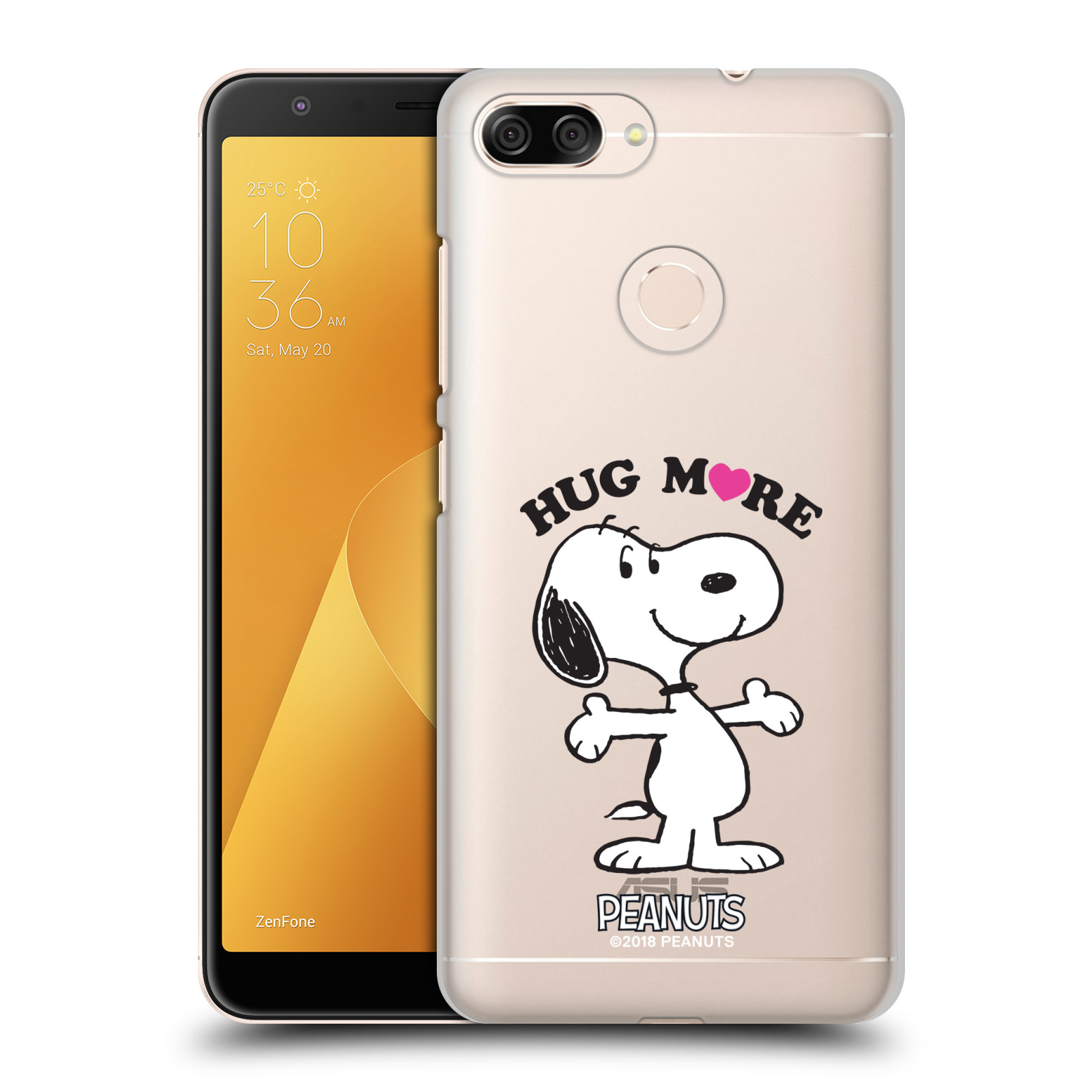 Pouzdro na mobil ASUS ZENFONE Max Plus M1 Oficiální motiv Peanuts pejsek Snoopy srdíčko