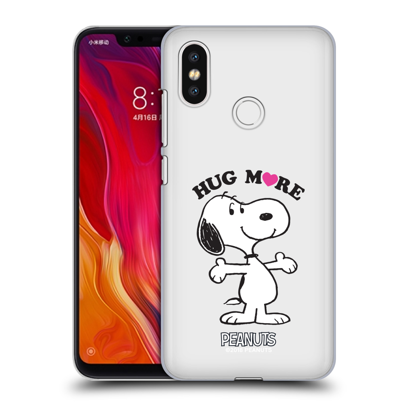 Pouzdro na mobil Xiaomi  Mi 8 Oficiální motiv Peanuts pejsek Snoopy srdíčko