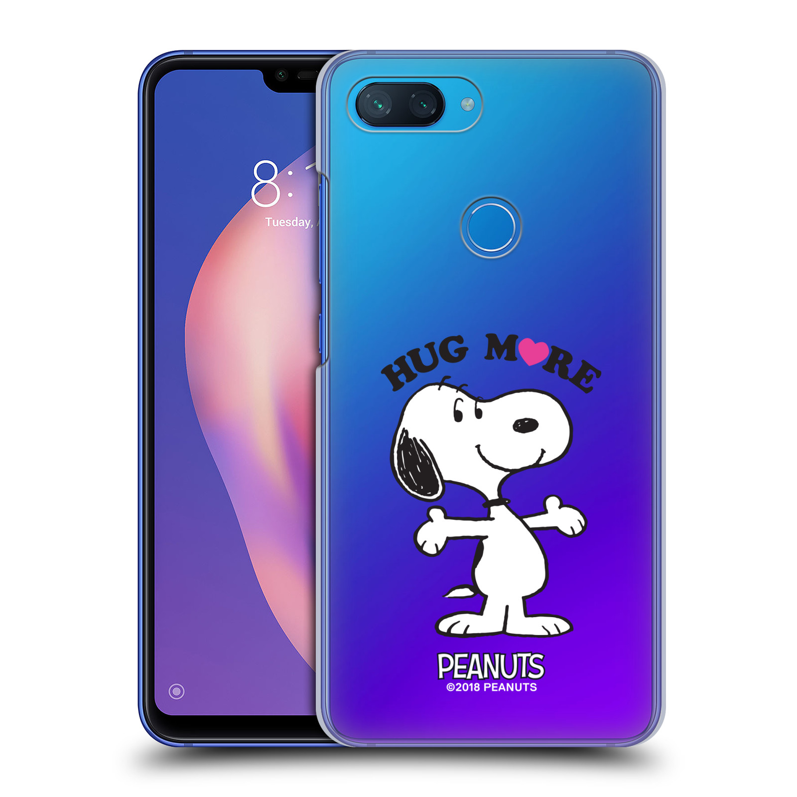 Pouzdro na mobil Xiaomi  Mi 8 Lite Oficiální motiv Peanuts pejsek Snoopy srdíčko