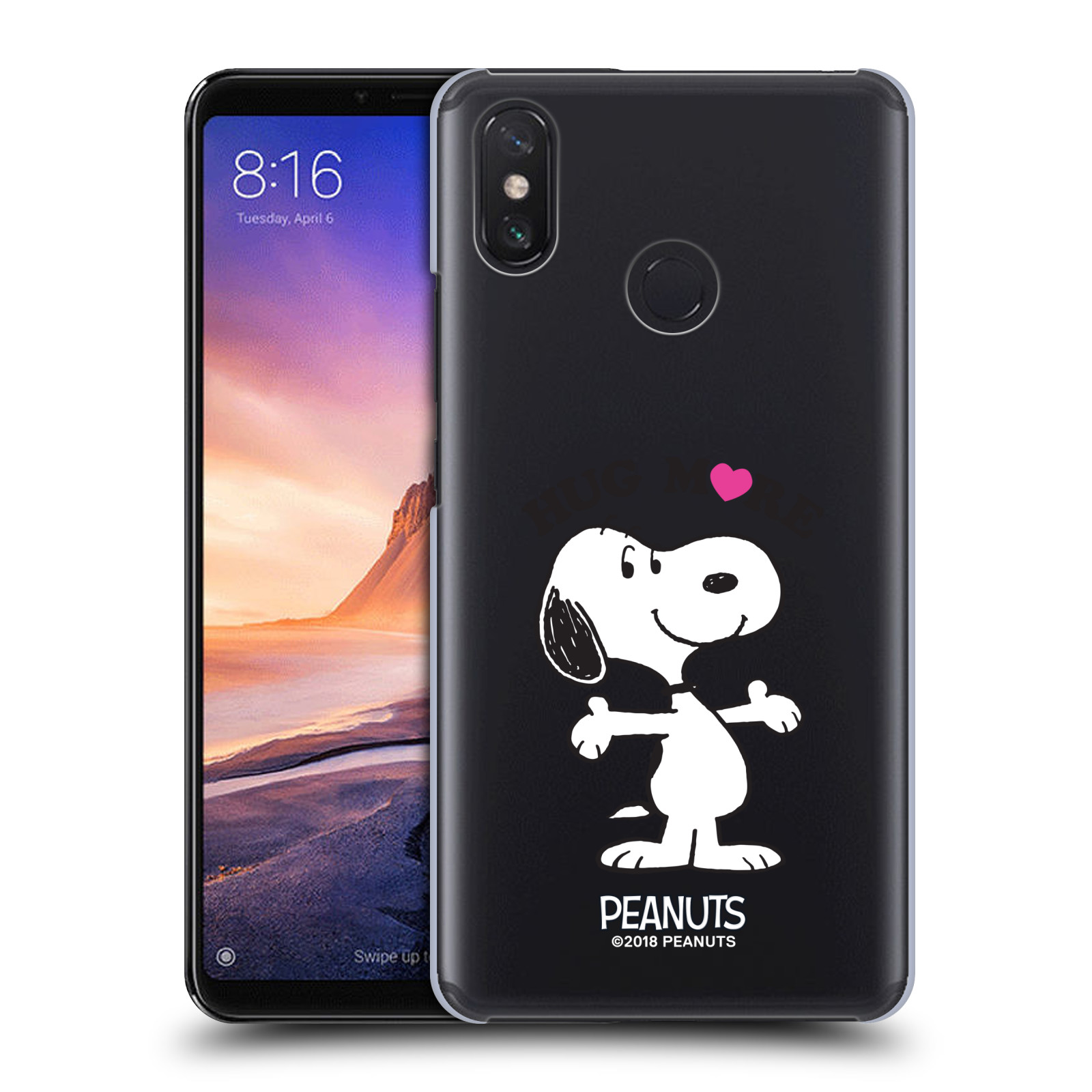 Pouzdro na mobil Xiaomi Mi Max 3 Oficiální motiv Peanuts pejsek Snoopy srdíčko