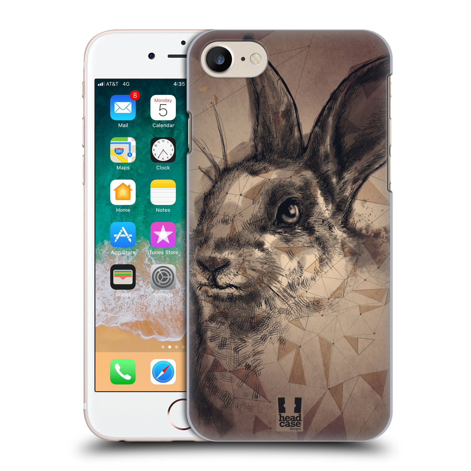 Plastové pouzdro pro mobil Apple Iphone 7/8/SE 2020 vzor Skica zvíře kreslené zajíc